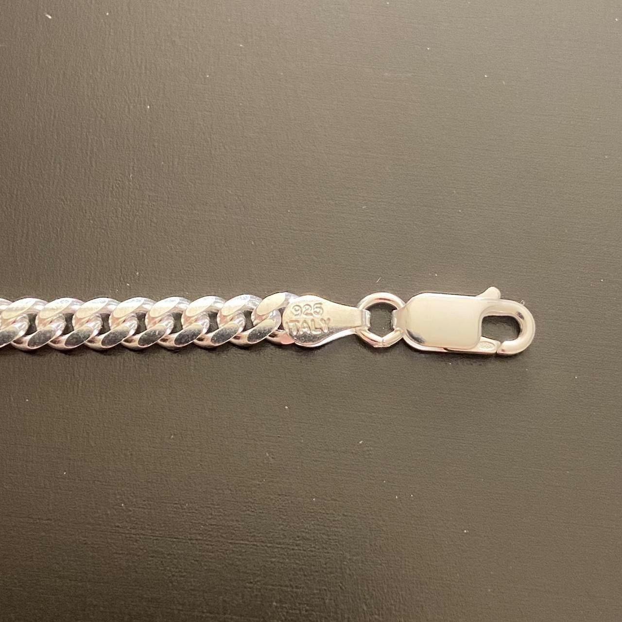 Jewelry Solid Silver Chain Silver Cuban Link Chain 18in 4mm Size ONE SIZE - 2 Thumbnail