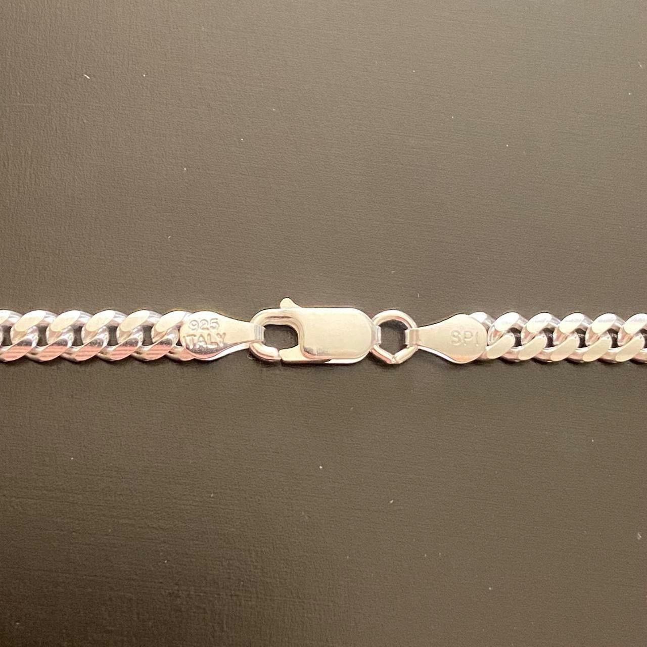 Jewelry Solid Silver Chain Silver Cuban Link Chain 18in 4mm Size ONE SIZE - 3 Thumbnail