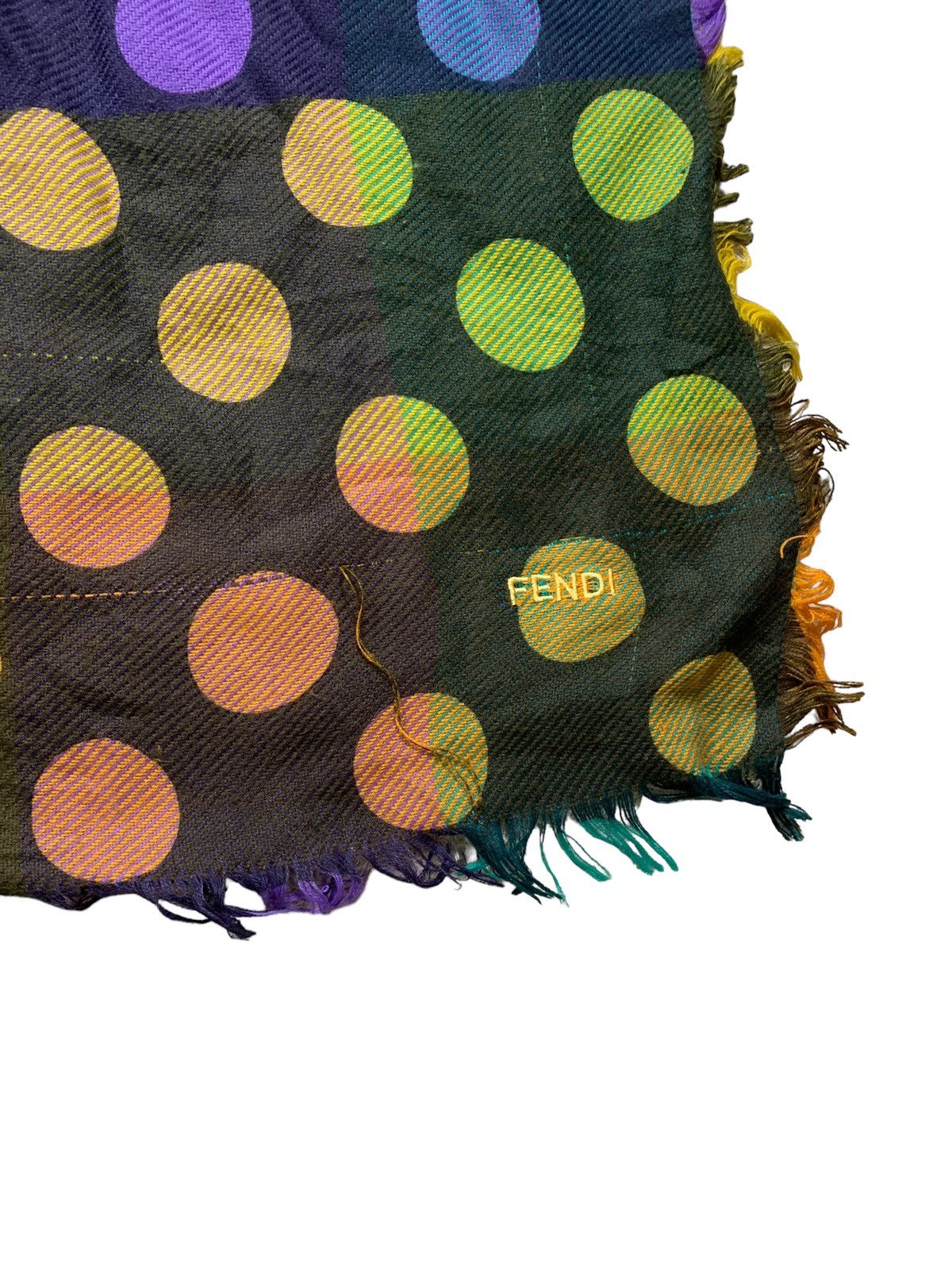 Fendi × Vintage Rare Fendi Large Wool Scarves Shawl 52inc Size ONE SIZE - 2 Thumbnail
