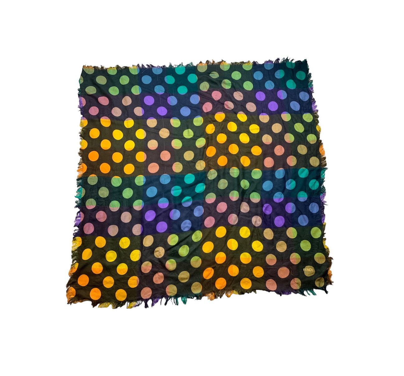 image of Fendi Large Wool Scarves Shawl 52Inc in Brown, Women's