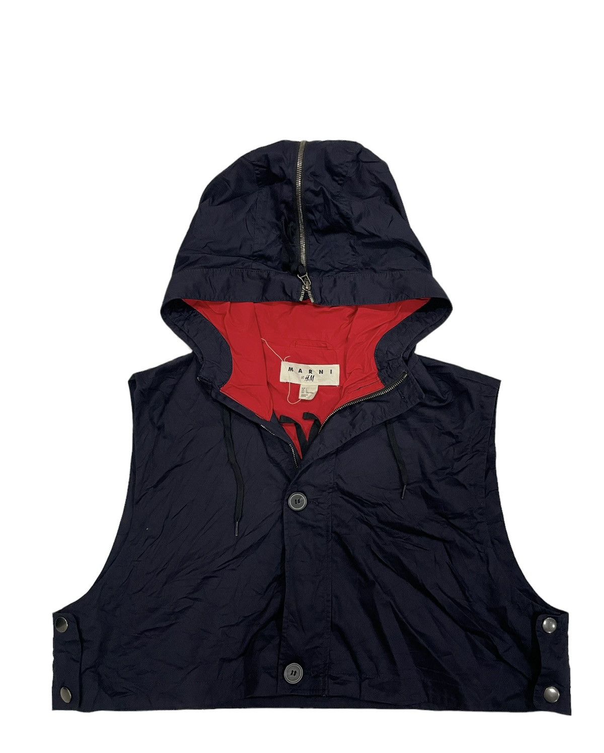 Marni × Uniqlo Archival Designer Marni x H&M cropped Hooded bondage Vest L Size 42L - 4 Thumbnail