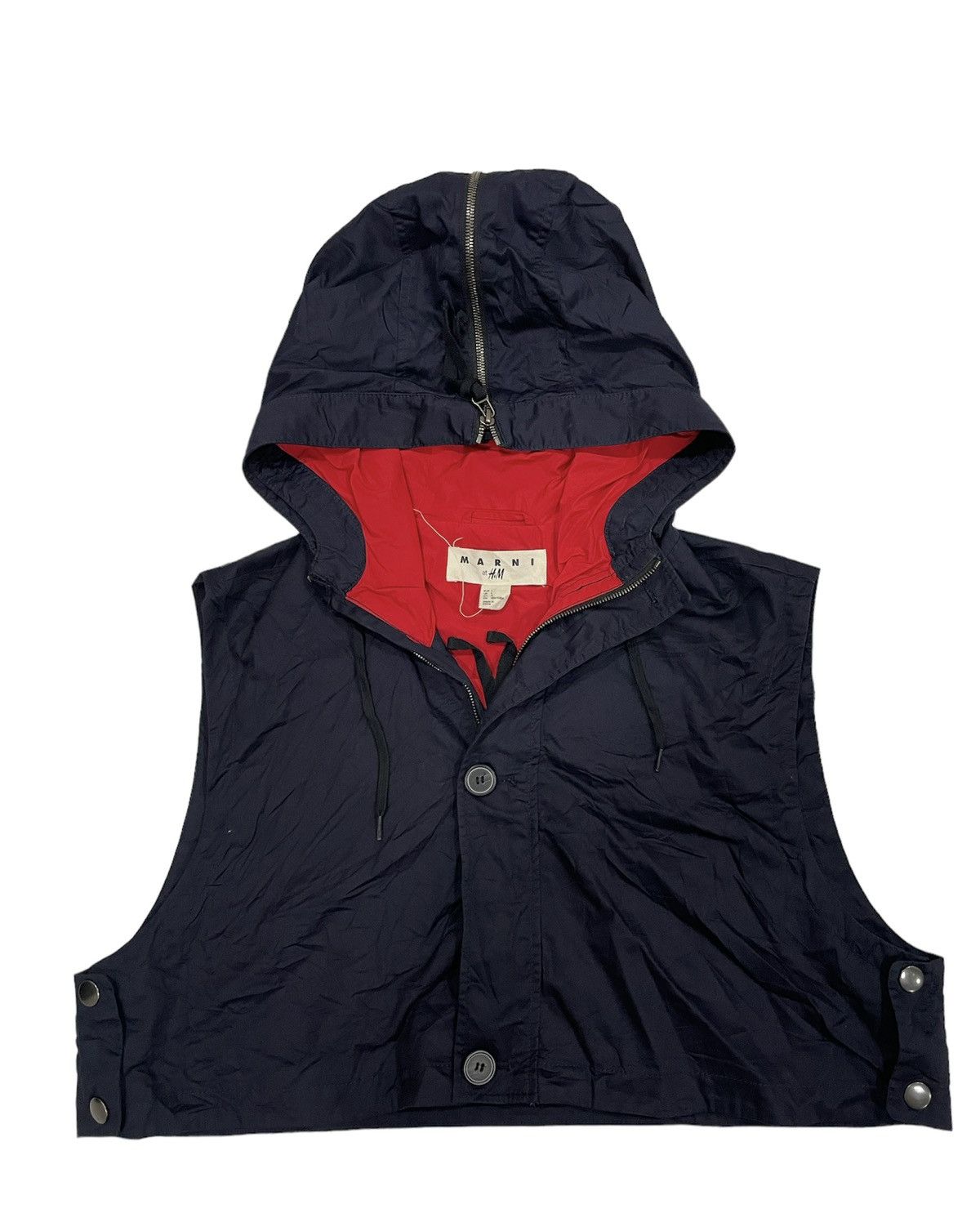 Archival Designer Marni x H&M cropped Hooded bondage Vest L