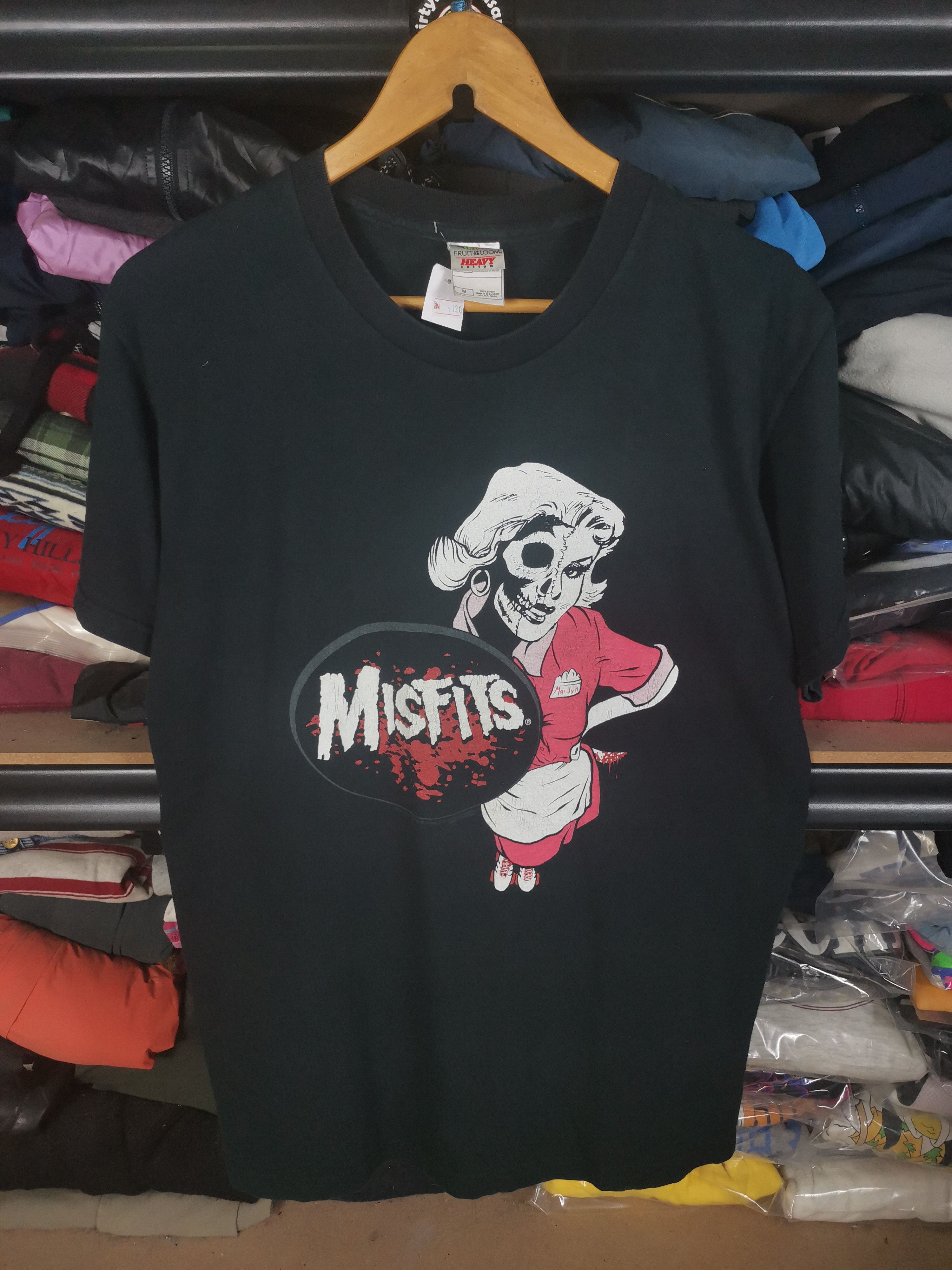 Band Tees × Misfits × Vintage RARE💥Vintage Y2k Misfits X Marilyn Monroe Band Tees Tshirt Size US M / EU 48-50 / 2 - 1 Thumbnail