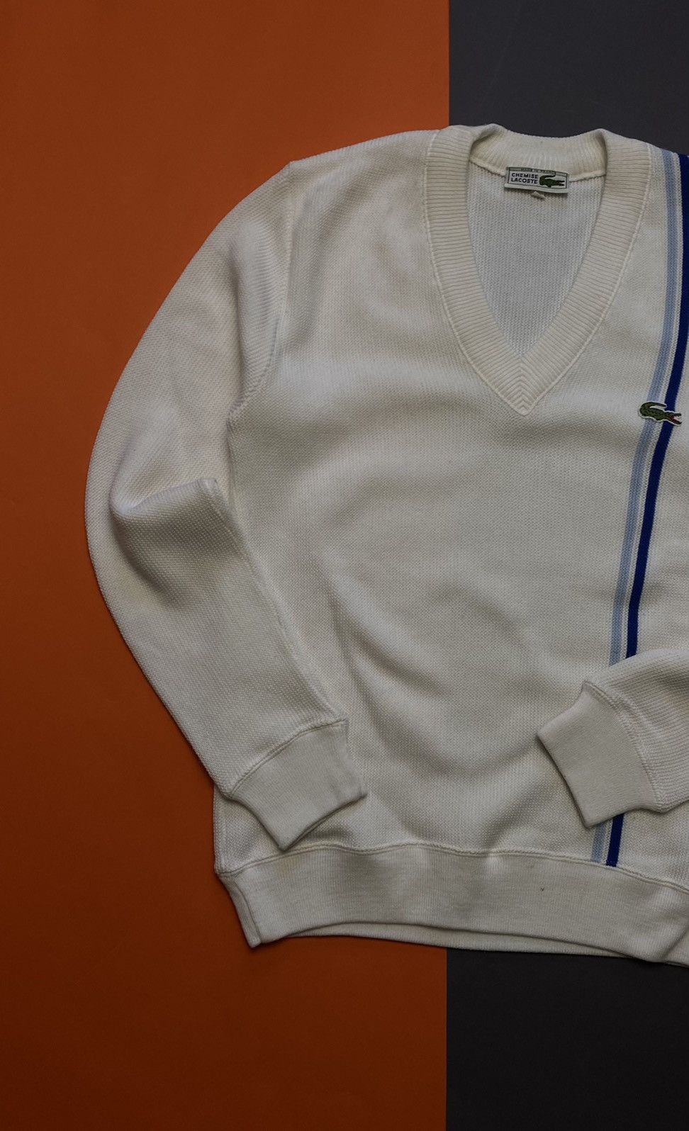 Lacoste vintage Lacoste chemise 2 white sweater knitwear Size US S / EU 44-46 / 1 - 3 Thumbnail