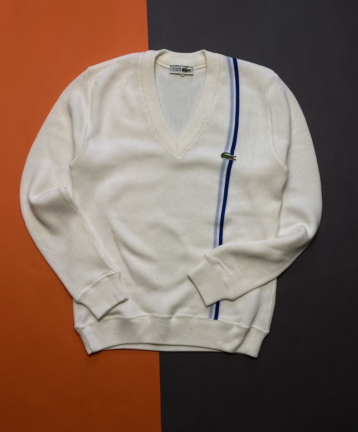 Lacoste vintage Lacoste chemise 2 white sweater knitwear Size US S / EU 44-46 / 1 - 1 Thumbnail