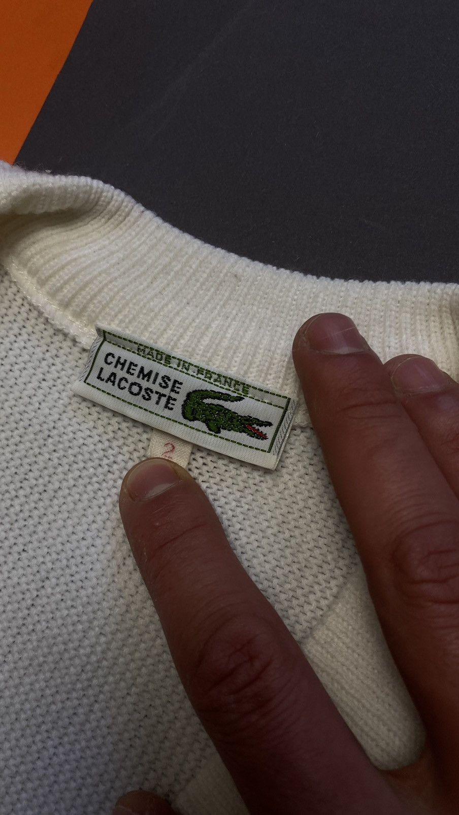 Lacoste vintage Lacoste chemise 2 white sweater knitwear Size US S / EU 44-46 / 1 - 5 Thumbnail