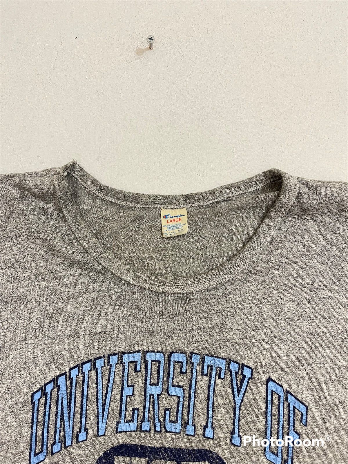 Champion × Vintage Vintage Champion Distressed tshirt rayon tshirt Size US L / EU 52-54 / 3 - 13 Thumbnail