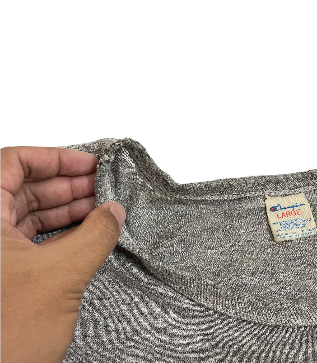 Champion × Vintage Vintage Champion Distressed tshirt rayon tshirt Size US L / EU 52-54 / 3 - 15 Thumbnail