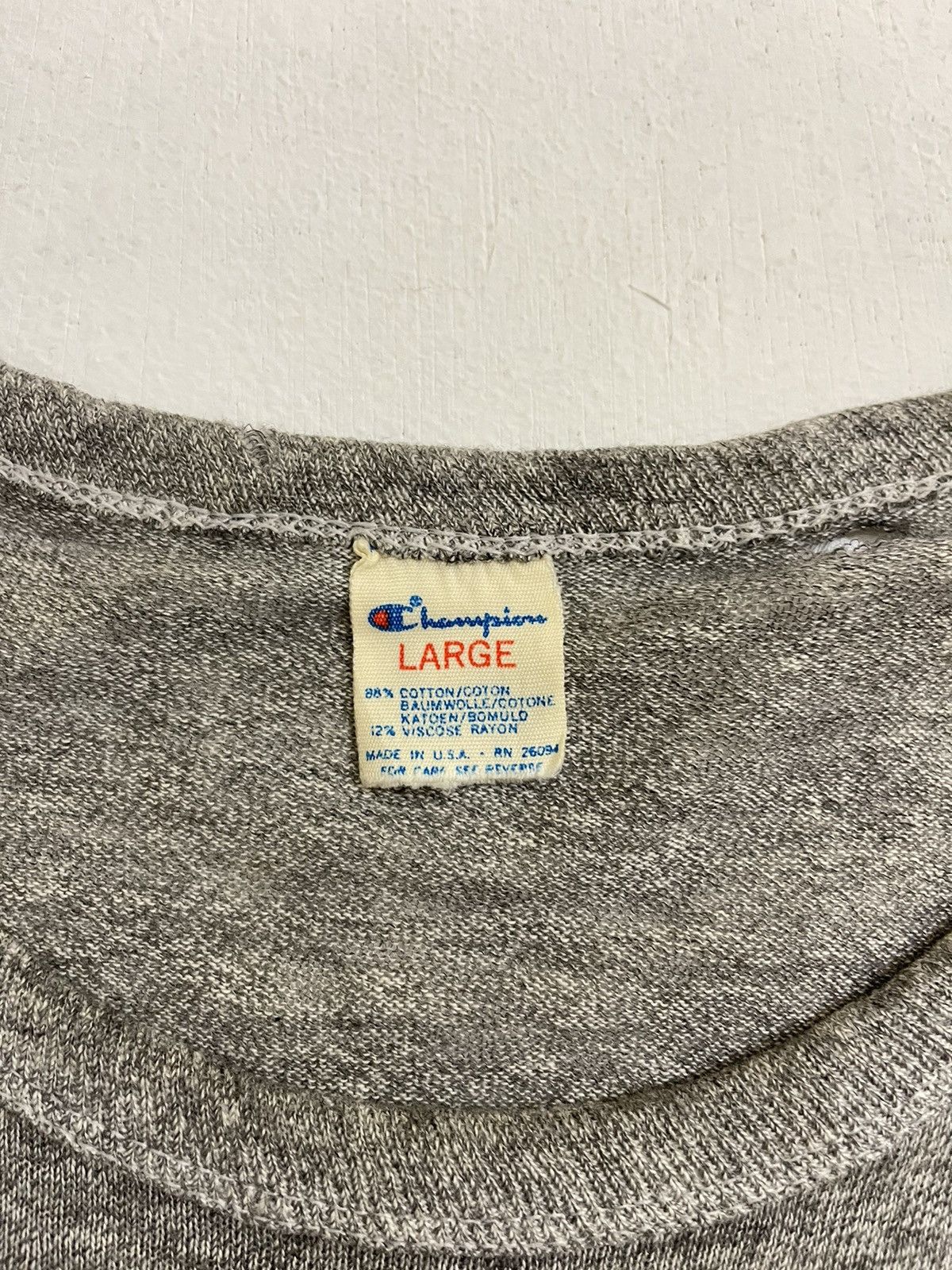 Champion × Vintage Vintage Champion Distressed tshirt rayon tshirt Size US L / EU 52-54 / 3 - 6 Thumbnail