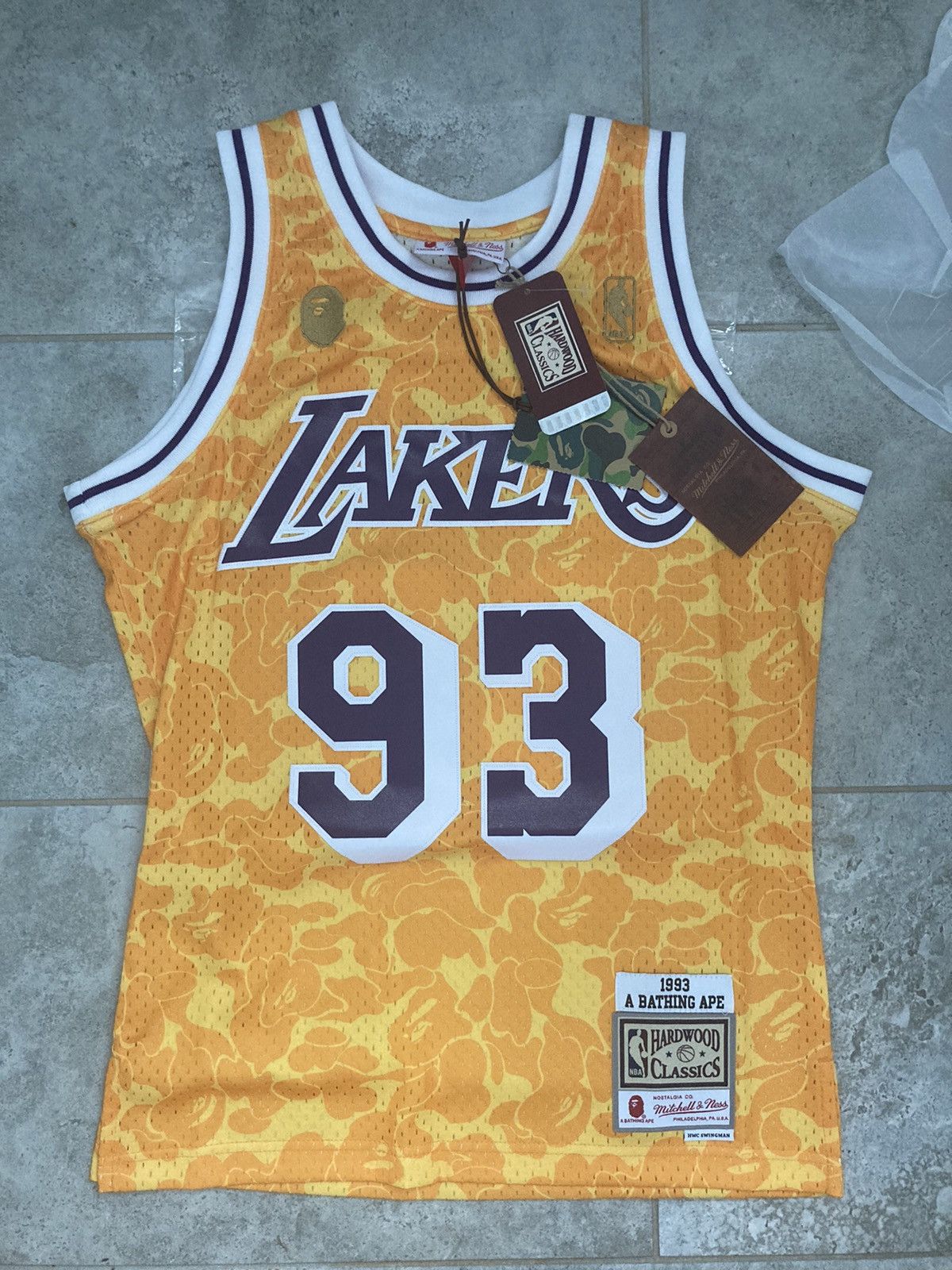 Bape x Mitchell Ness Los Angeles Lakers jersey Tops