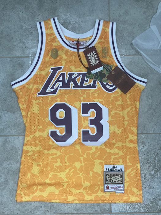 Bape Bape x Mitchell & Ness Los Angeles Lakers jersey | Grailed