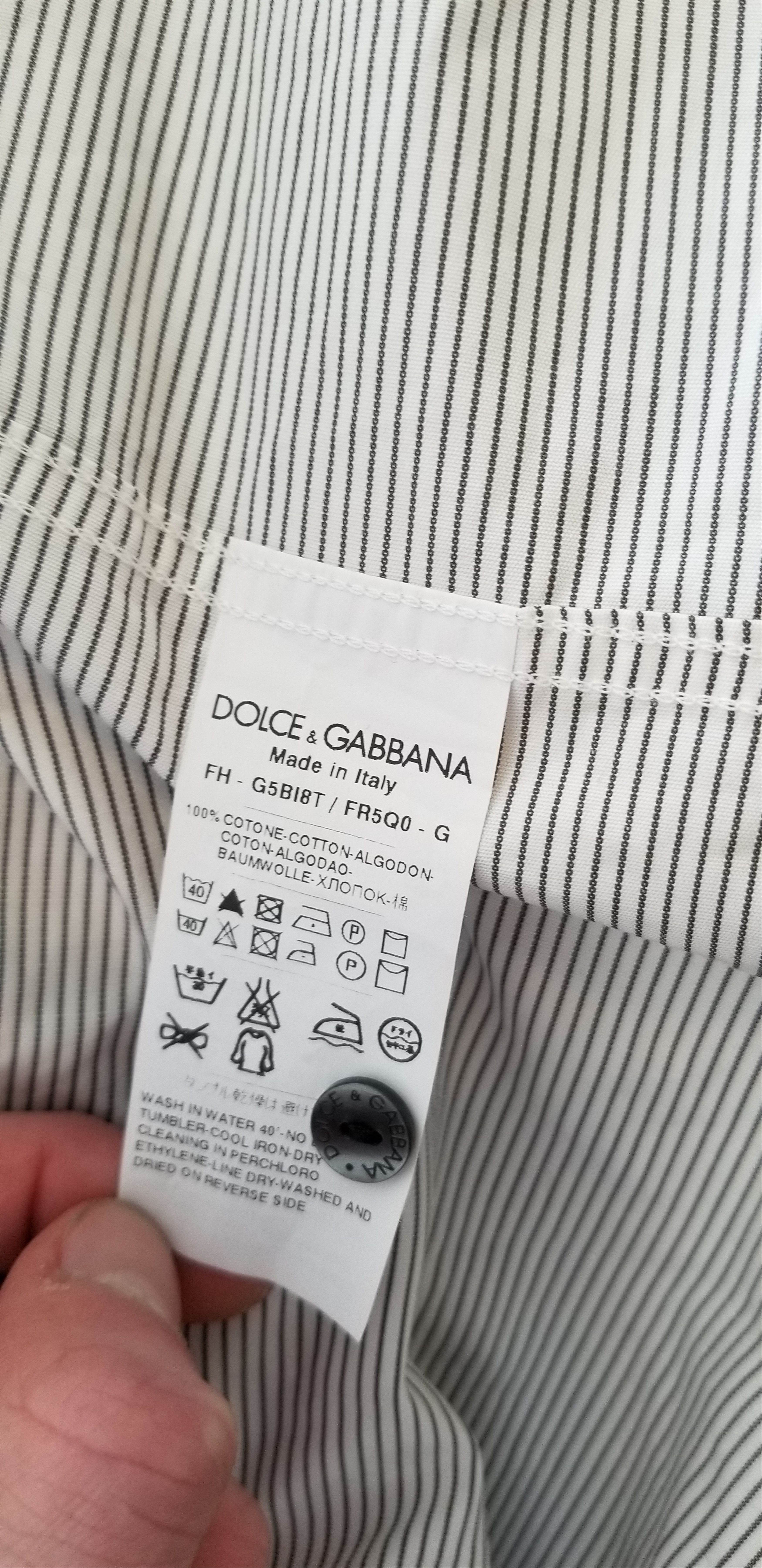 Dolce & Gabbana Like New Striped Button Up Shirt Size US L / EU 52-54 / 3 - 3 Thumbnail