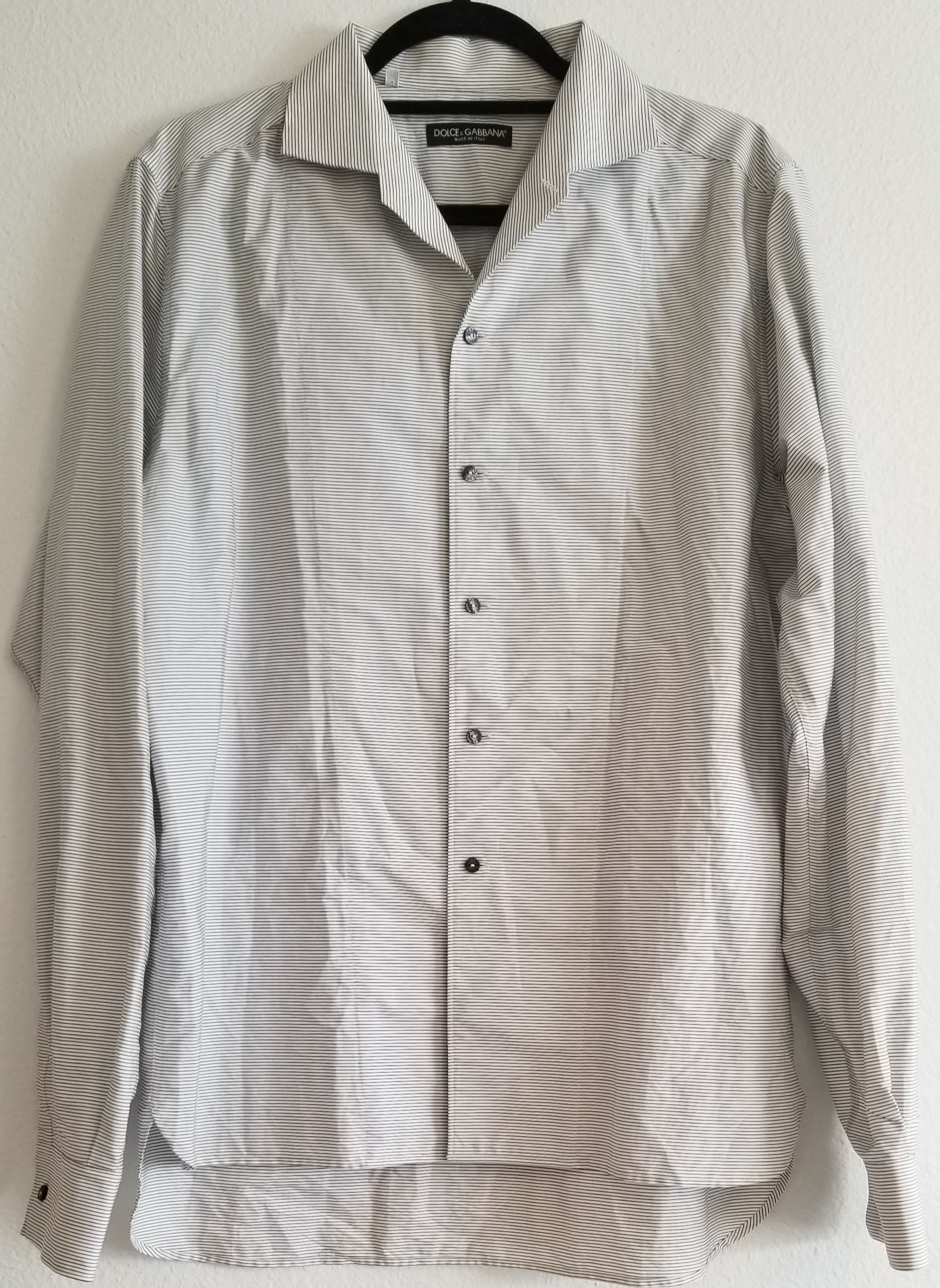Dolce & Gabbana Like New Striped Button Up Shirt Size US L / EU 52-54 / 3 - 2 Thumbnail