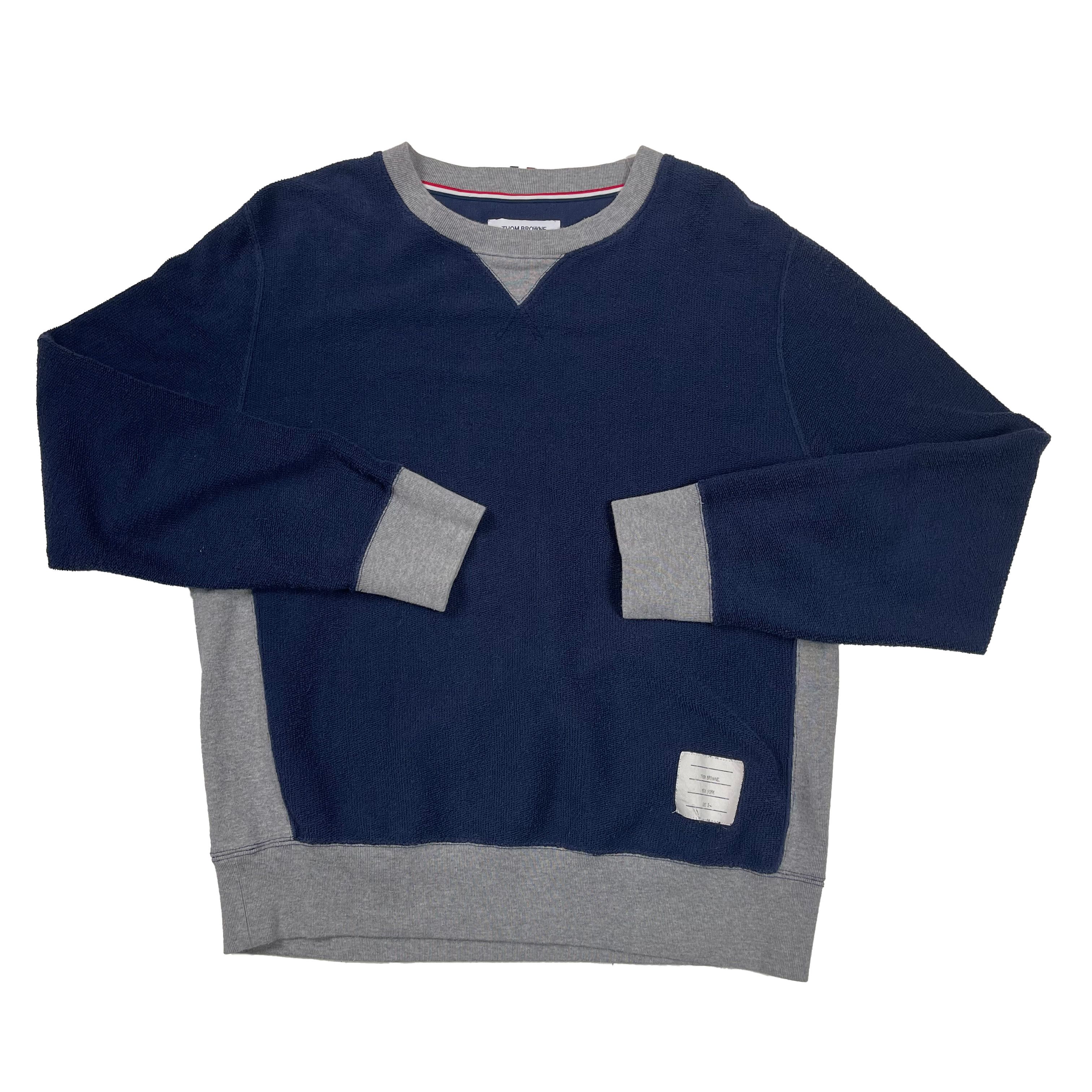 Thom Browne Two Tone Loopback Crewneck Sweatshirt Size US L / EU 52-54 / 3 - 1 Thumbnail