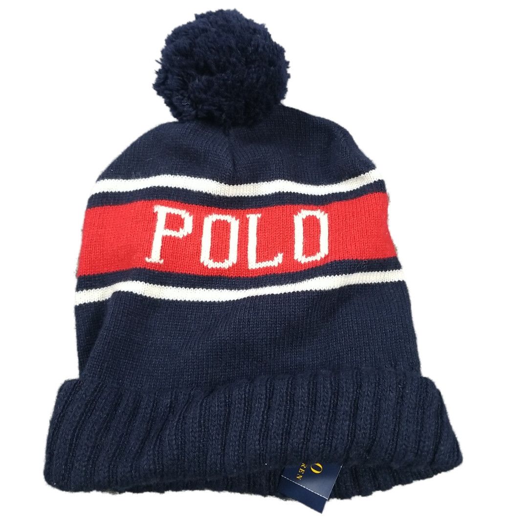 Polo Ralph Lauren BNWT USA Spellout Stadium Pom Beanie Size ONE SIZE - 1 Thumbnail