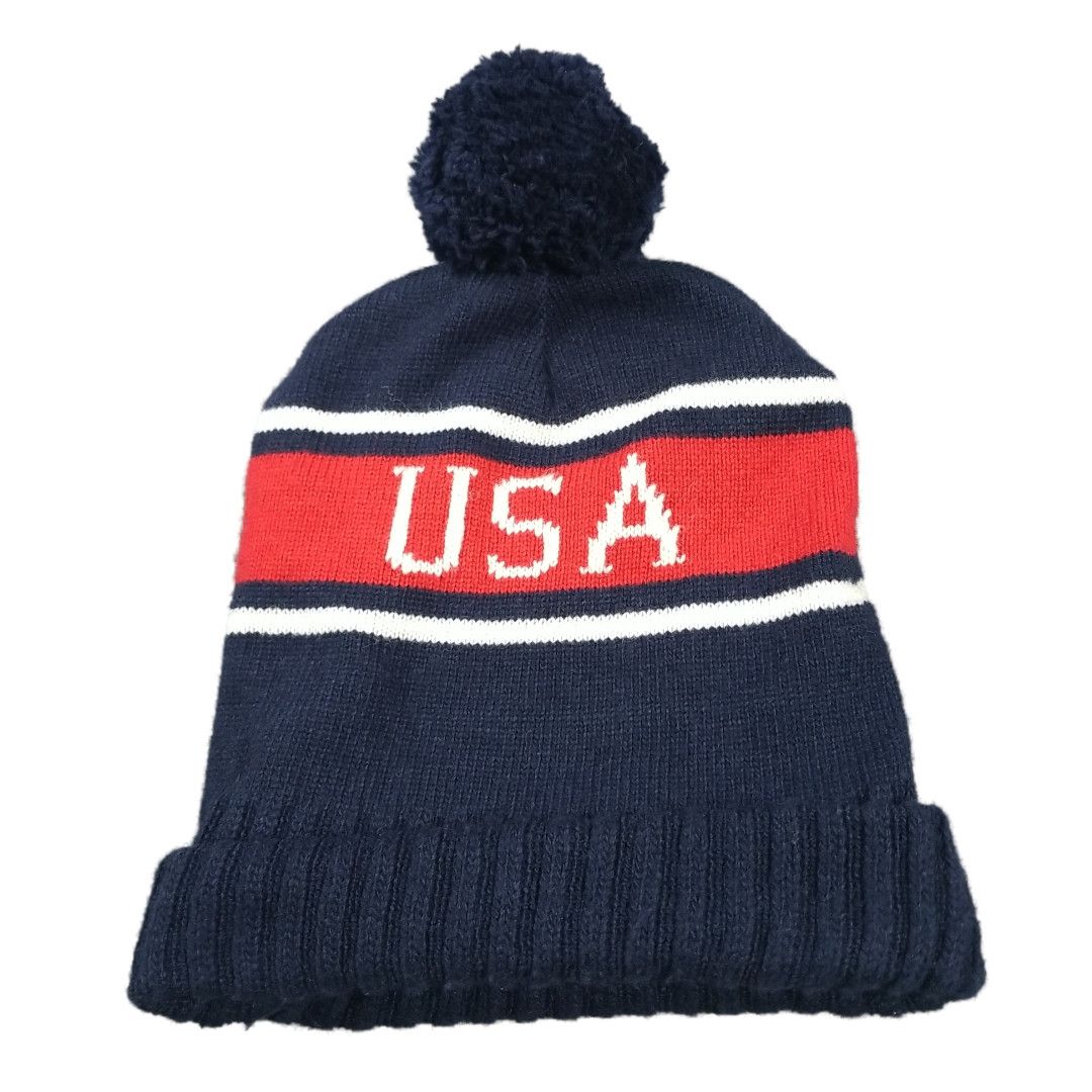 Polo Ralph Lauren BNWT USA Spellout Stadium Pom Beanie Size ONE SIZE - 2 Thumbnail