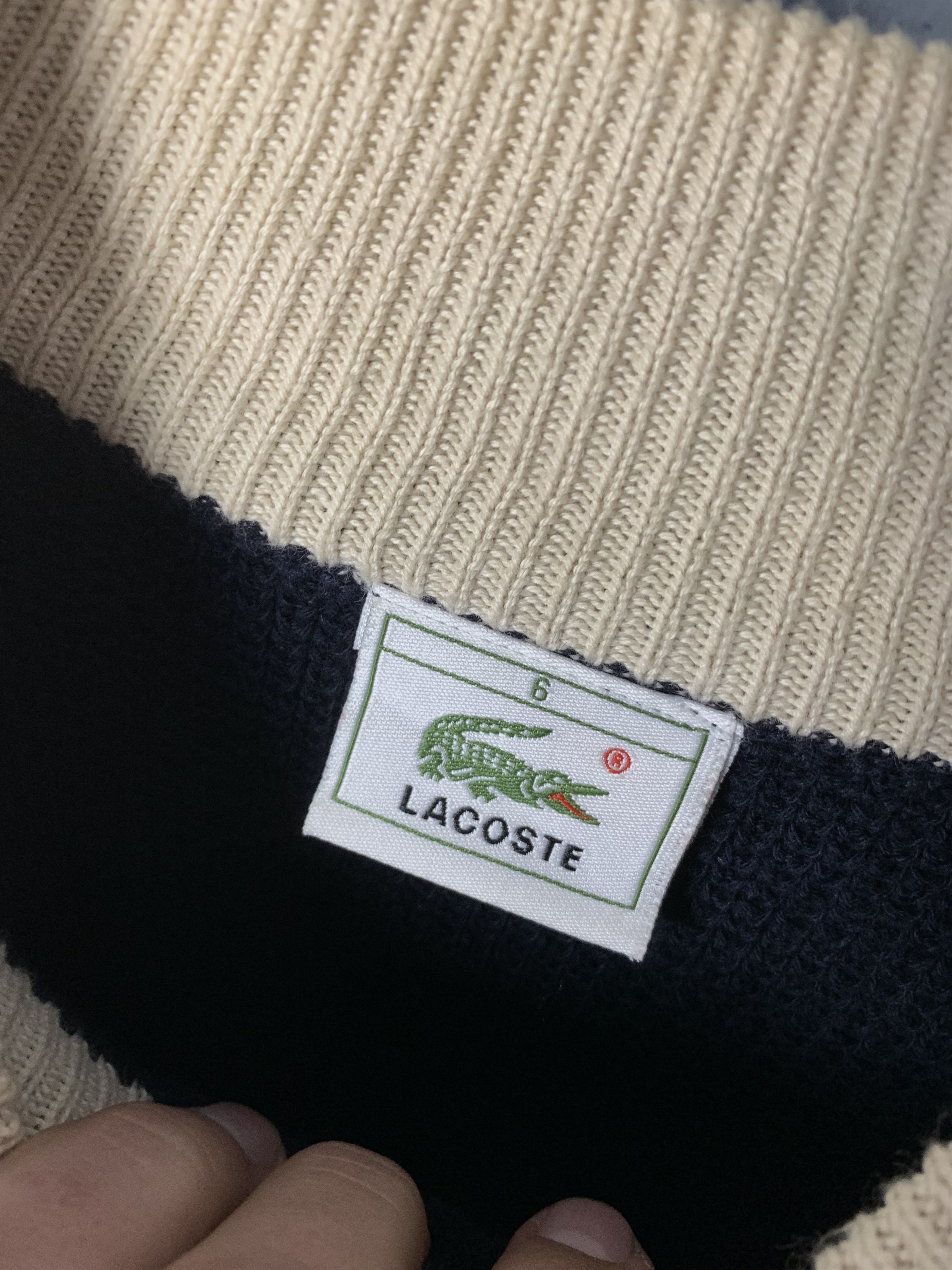 Lacoste Lacoste Vintage Mens Cotton Knit Zip Sweater Size US XL / EU 56 / 4 - 3 Thumbnail