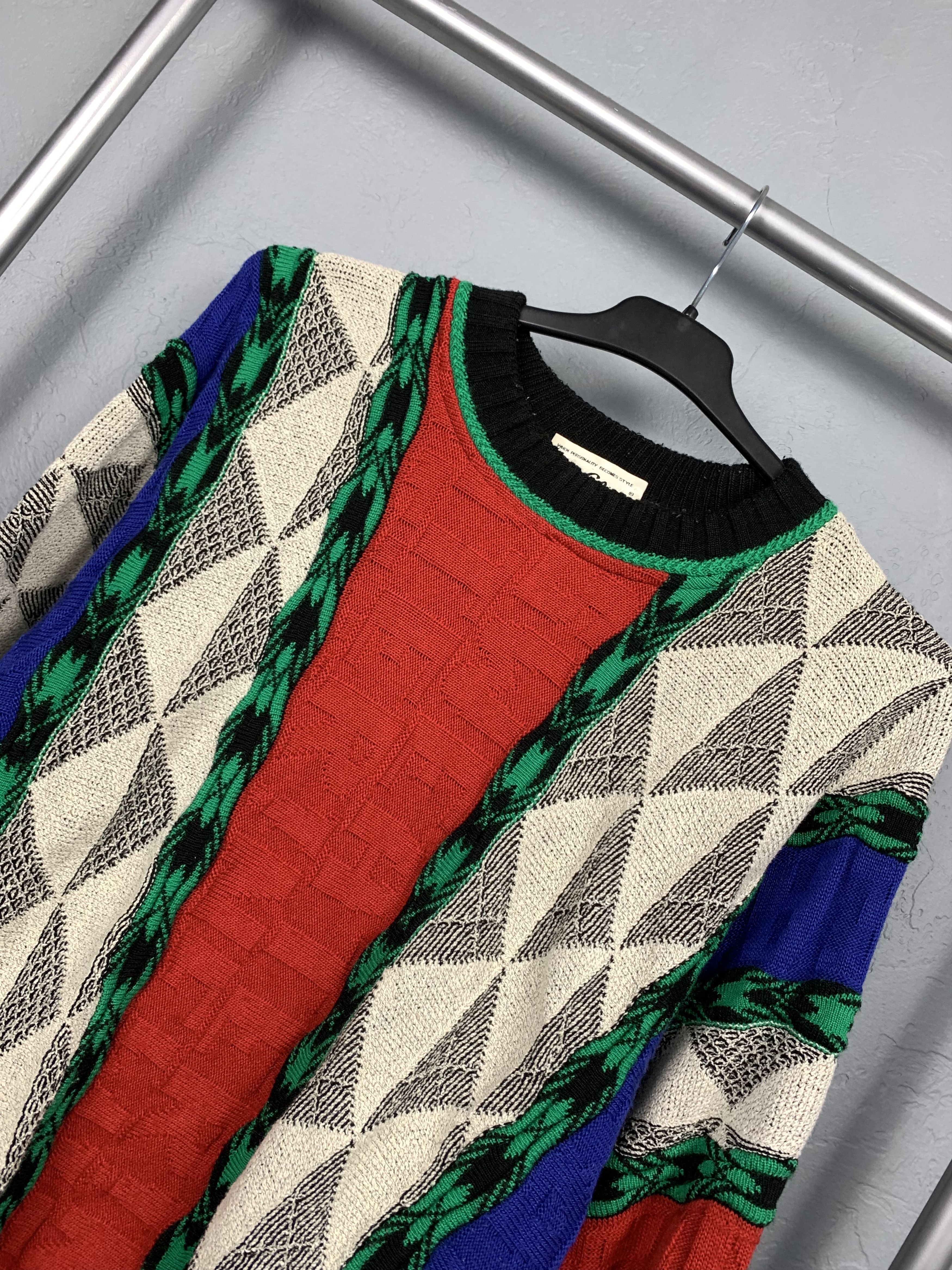 Carlo Colucci Carlo Colucci Mens Vintage Knit Sweater Coogi Style Size US XL / EU 56 / 4 - 2 Thumbnail