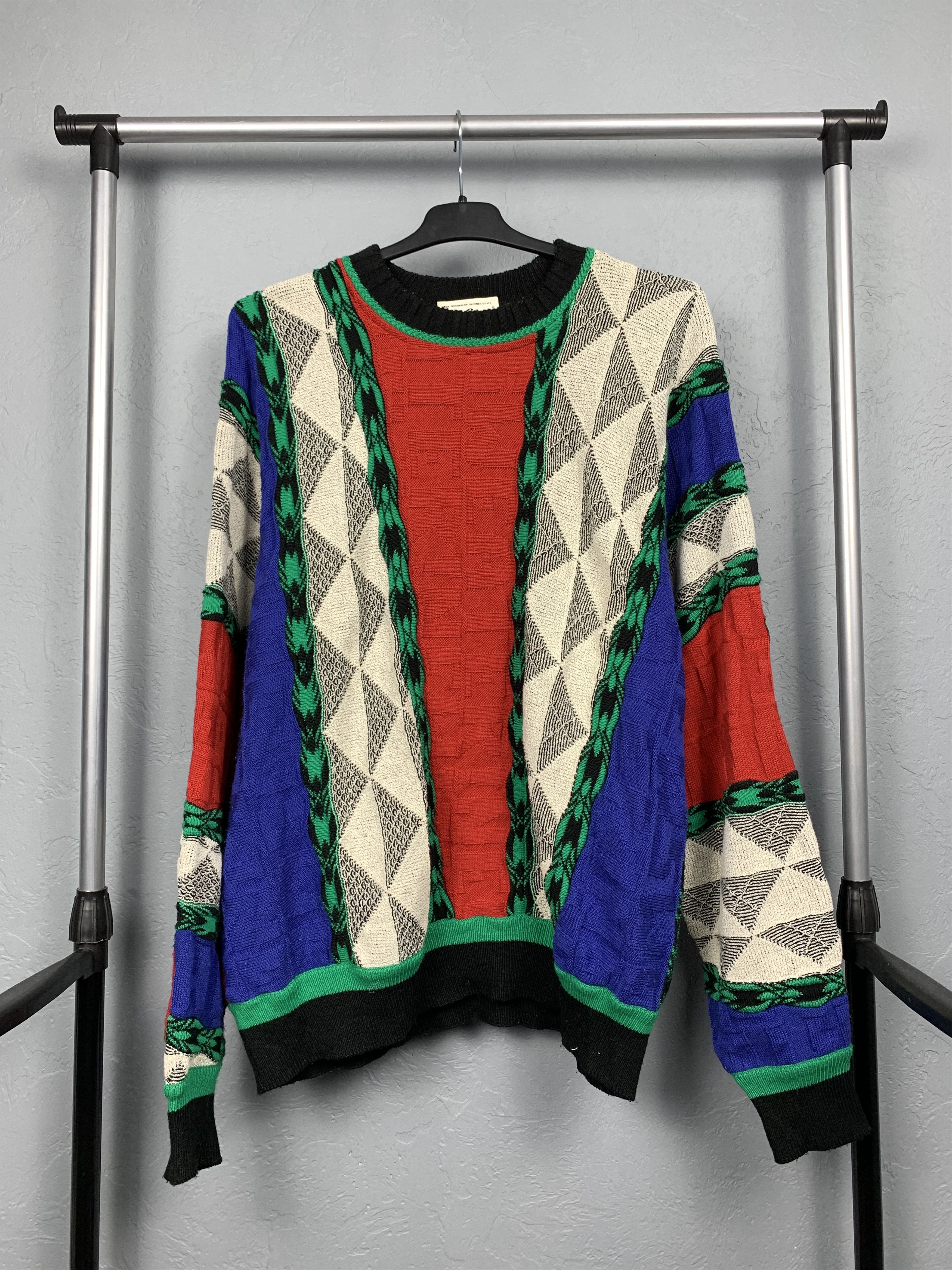 Carlo Colucci Carlo Colucci Mens Vintage Knit Sweater Coogi Style Size US XL / EU 56 / 4 - 1 Thumbnail