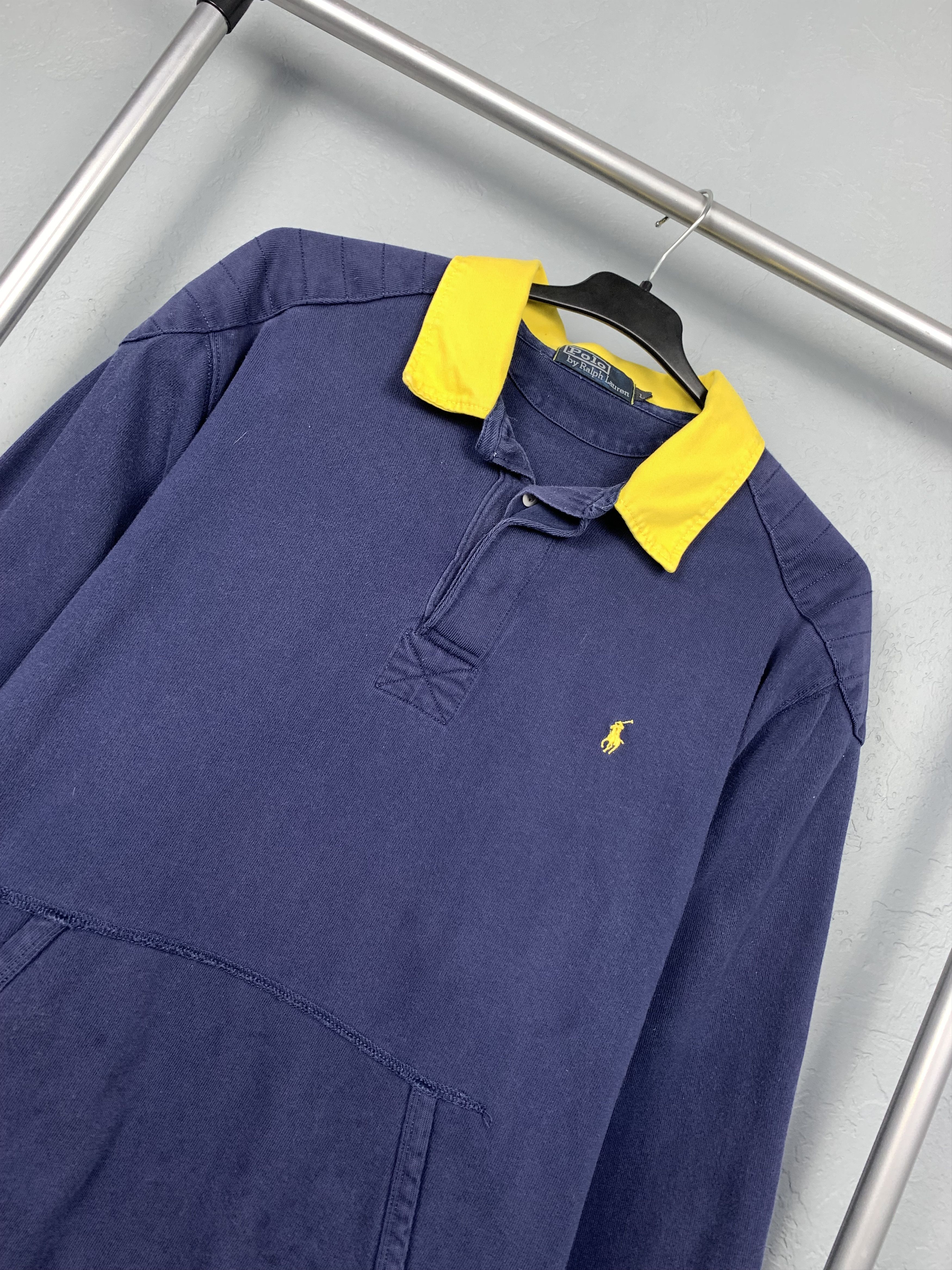 Polo Ralph Lauren × Ralph Lauren × Vintage Polo Ralph Lauren Vintage Mens Rugby Long Sleeve Polo Shirt Size US L / EU 52-54 / 3 - 2 Thumbnail