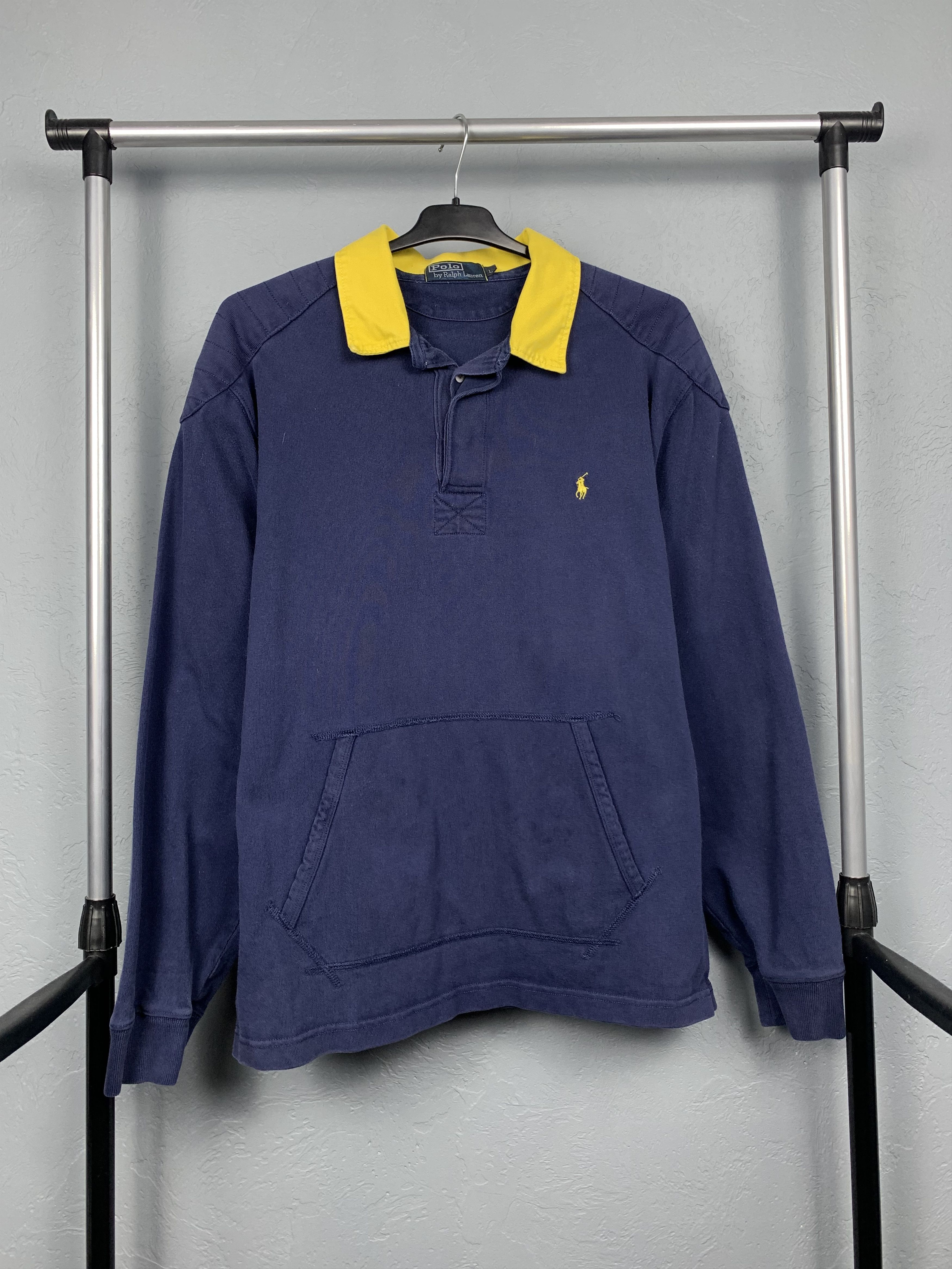 Polo Ralph Lauren × Ralph Lauren × Vintage Polo Ralph Lauren Vintage Mens Rugby Long Sleeve Polo Shirt Size US L / EU 52-54 / 3 - 1 Thumbnail