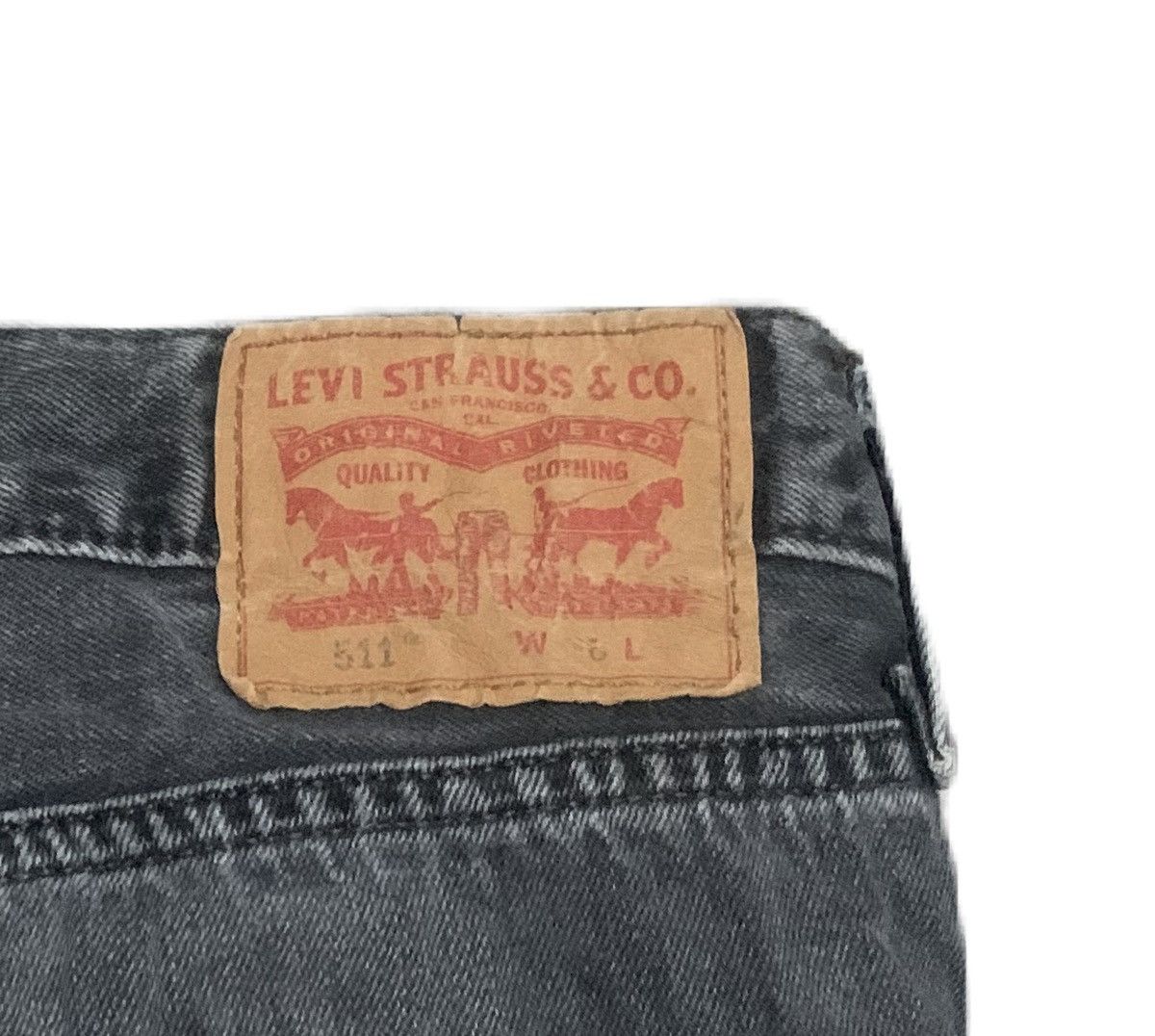 Levi's Vintage 90s Levis 511 Black Jeans Distressed Stye Size US 37 - 3 Thumbnail