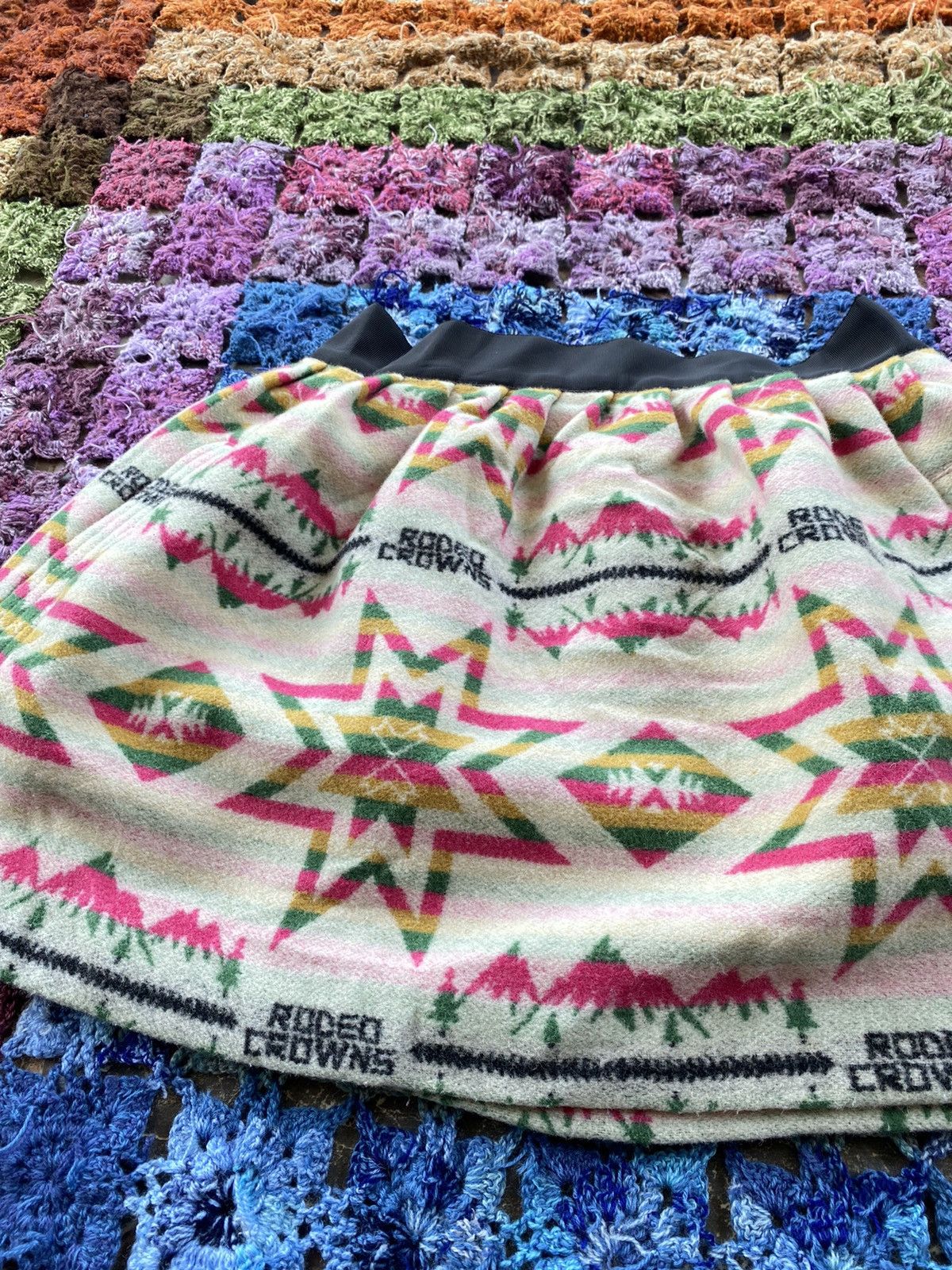 Japanese Brand Vintage Navajo Rodeo Crown Mini Skirts Size 25" / US 0 / IT 36 - 2 Thumbnail
