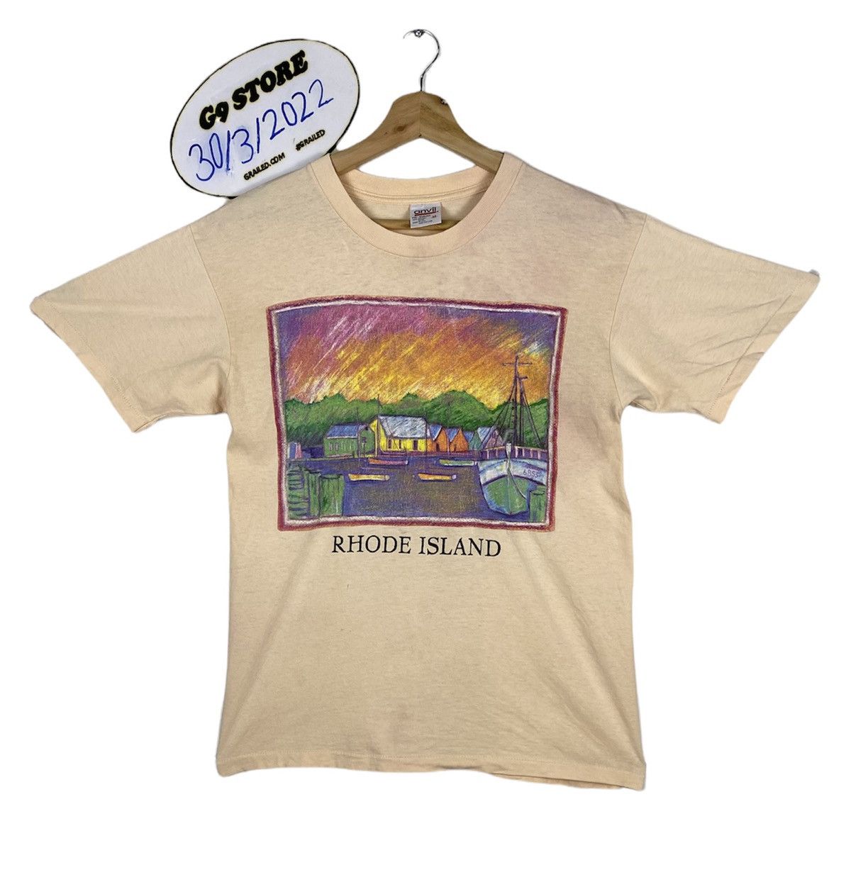 Vintage NEED GONE 🔥 Vintage Art Rhode Island Tee T Shirt Size US M / EU 48-50 / 2 - 1 Thumbnail