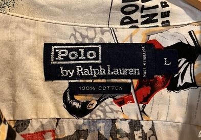 VINTAGE POLO RALPH LAUREN STADIUM CARTOON BUTTON UP - Primetime