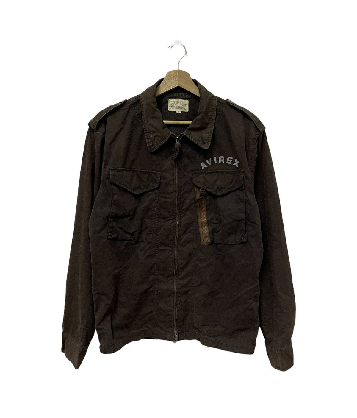 Avirex × Japanese Brand × Vintage Vintage Avirex Military Skull Big Logo Zipper Jacket Size US M / EU 48-50 / 2 - 1 Thumbnail