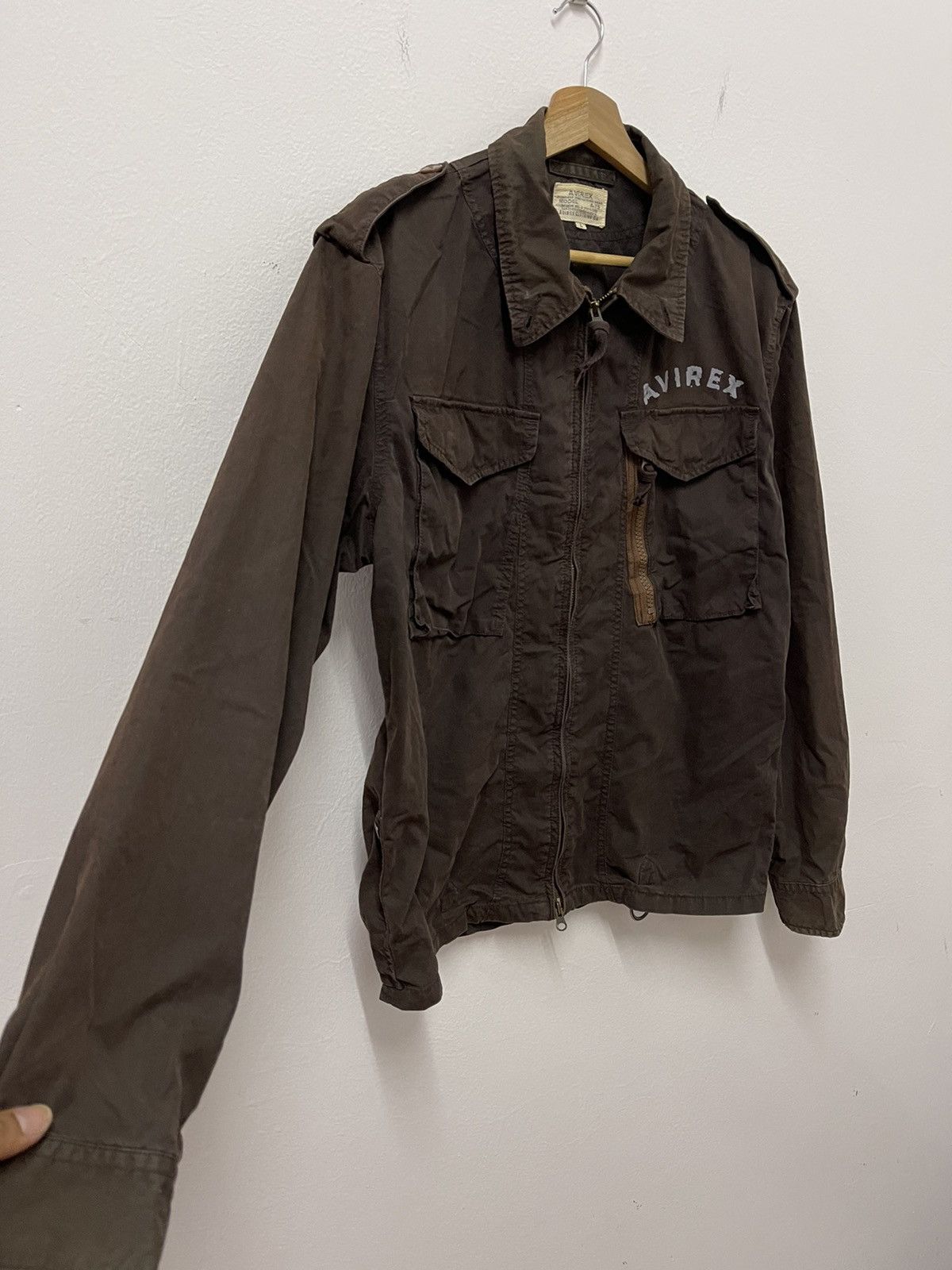 Avirex × Japanese Brand × Vintage Vintage Avirex Military Skull Big Logo Zipper Jacket Size US M / EU 48-50 / 2 - 2 Thumbnail