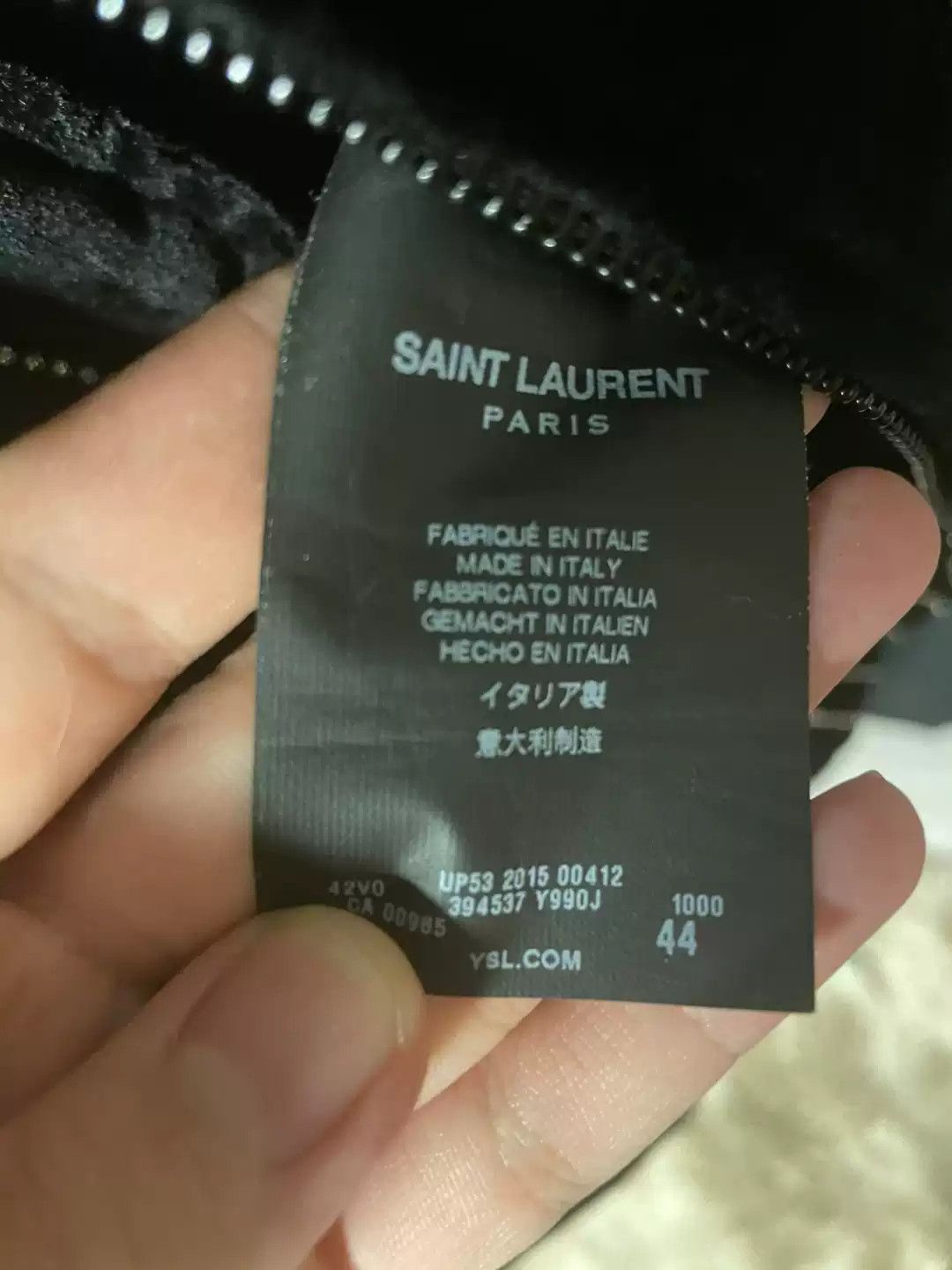 Saint Laurent Paris Saint Laurent Autumn/Winter black velvet rhinestone jacket Size US S / EU 44-46 / 1 - 3 Thumbnail