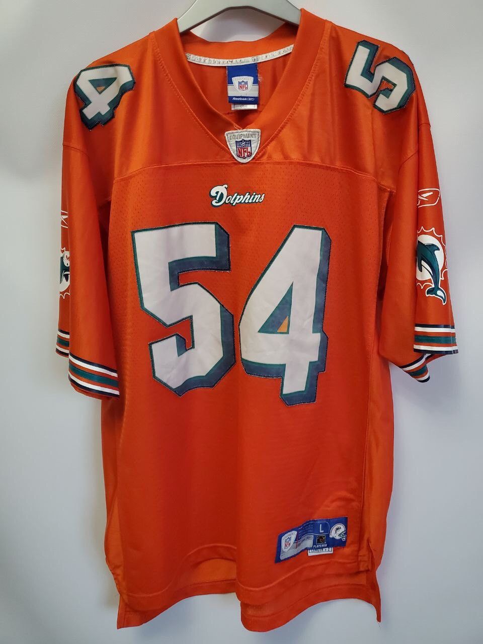 NFL × Reebok MIAMI DOLPHINS NFL FOOTBALL SHIRT JERSEY REEBOK #54 THOMAS Size US L / EU 52-54 / 3 - 1 Thumbnail