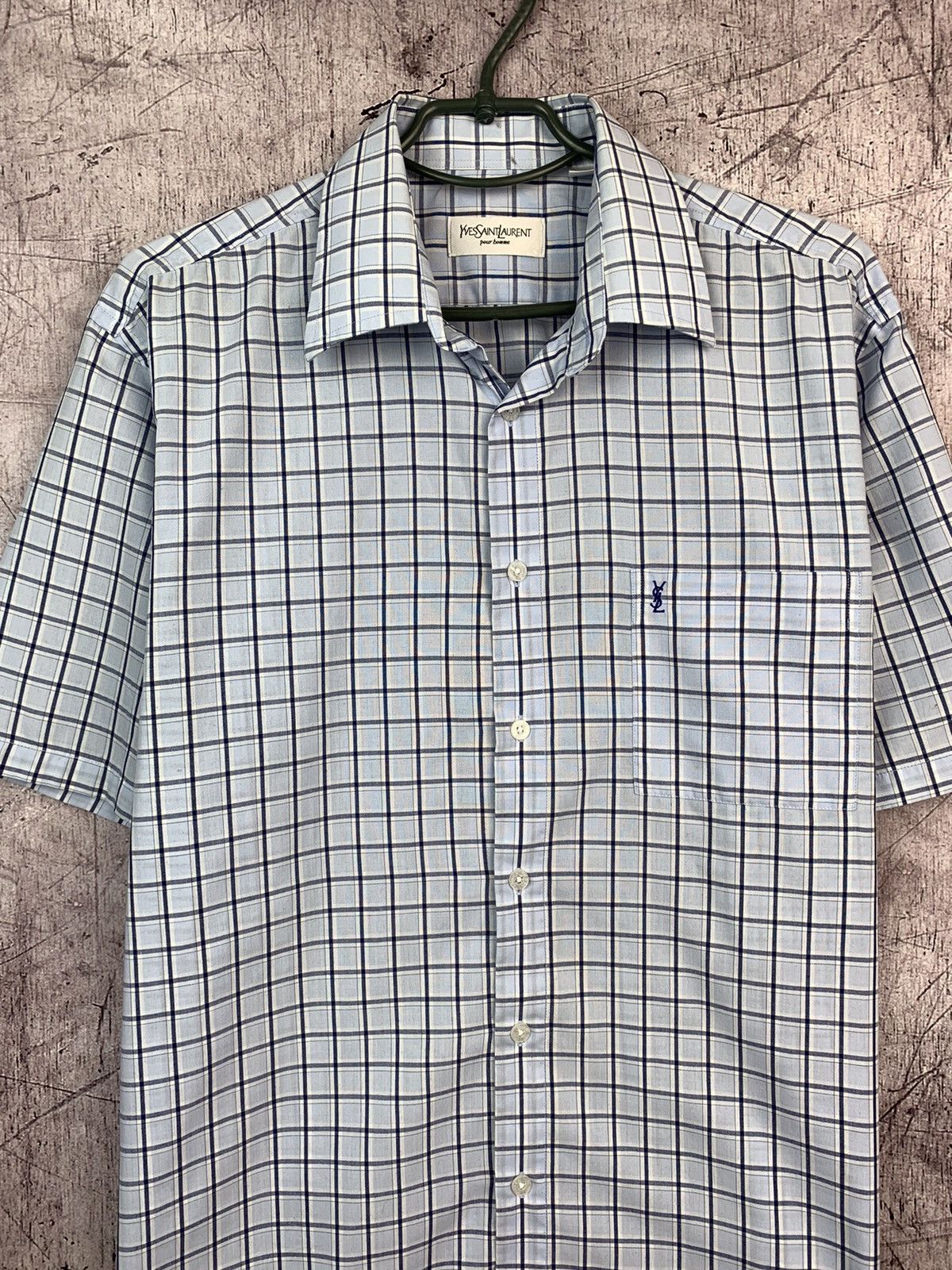 Yves Saint Laurent Vintage YSL Yves Saint Laurent Plaid Shirt Size US L / EU 52-54 / 3 - 3 Thumbnail