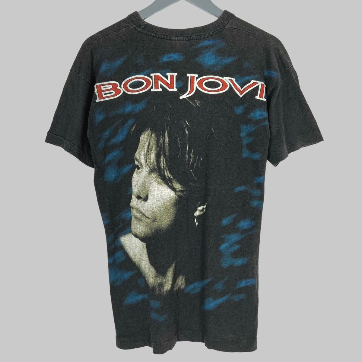 Band Tees Vintage 90s Jon Bon Jovi All Over Print Euro T Shirt Size US L / EU 52-54 / 3 - 2 Thumbnail