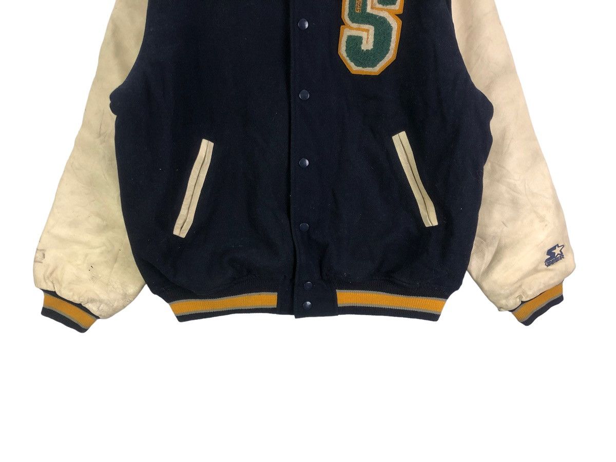 Starter × Vintage Vintage Varsity Jacket Starter Spell out Embroidery Leather Size US XL / EU 56 / 4 - 4 Thumbnail