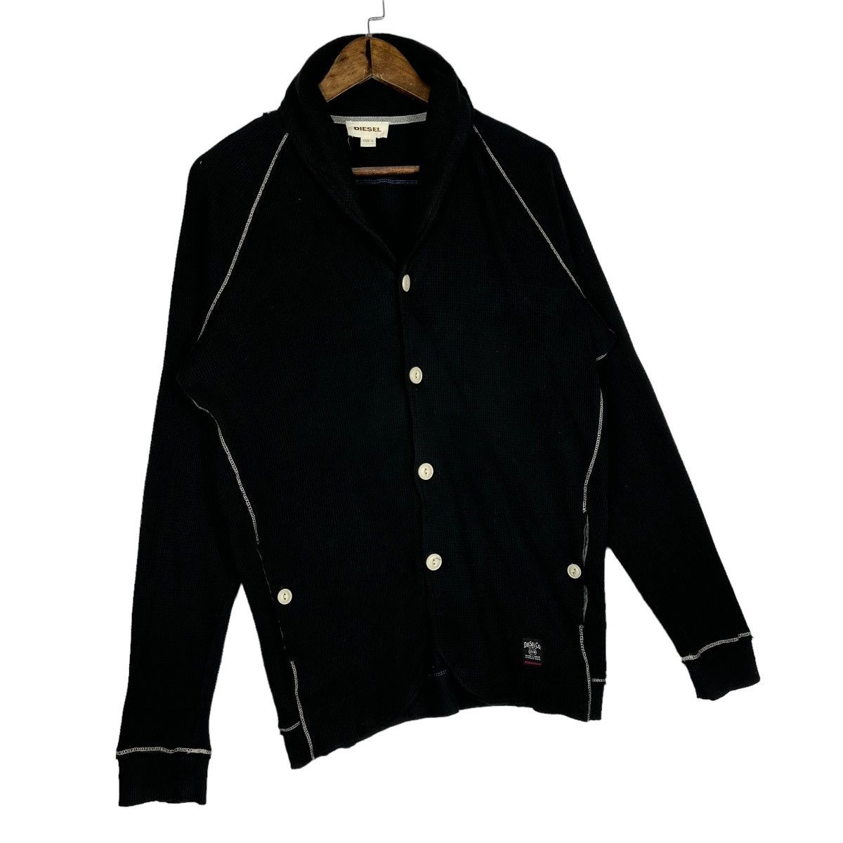 55DSL × Diesel × Diesel Black Gold Diesel Shawl Collar Cardigan Thermal Sweater Size US L / EU 52-54 / 3 - 5 Thumbnail