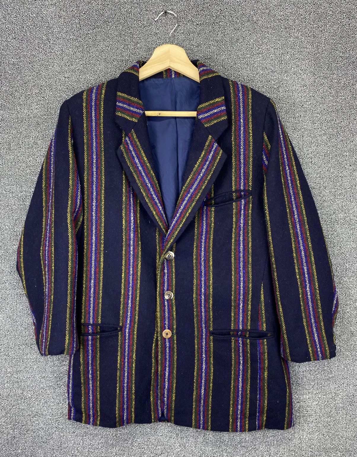 Kenzo Vintage Kenzo Stripes Multicolour Knit’s Coats Wool Jacket Size US M / EU 48-50 / 2 - 1 Thumbnail