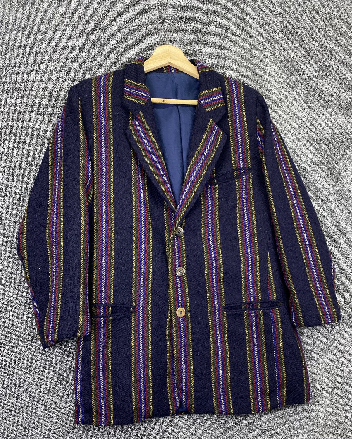 Kenzo Vintage Kenzo Stripes Multicolour Knit’s Coats Wool Jacket Size US M / EU 48-50 / 2 - 2 Thumbnail