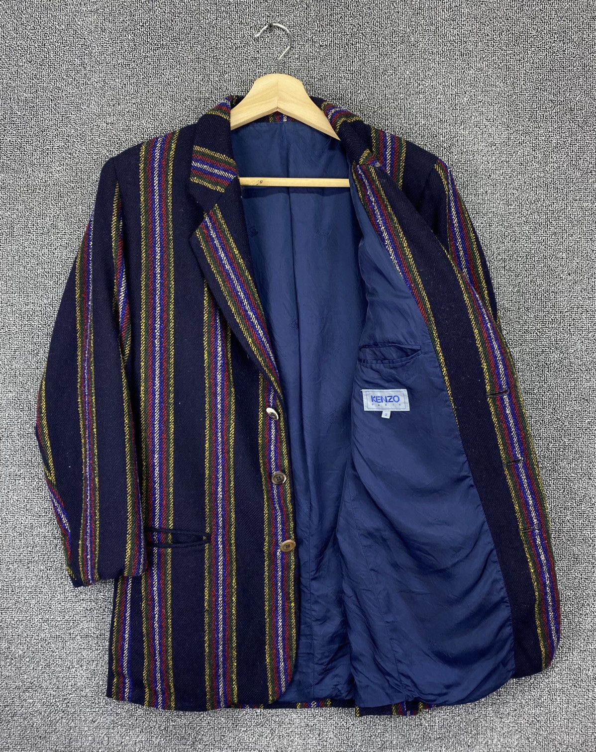Kenzo Vintage Kenzo Stripes Multicolour Knit’s Coats Wool Jacket Size US M / EU 48-50 / 2 - 4 Thumbnail