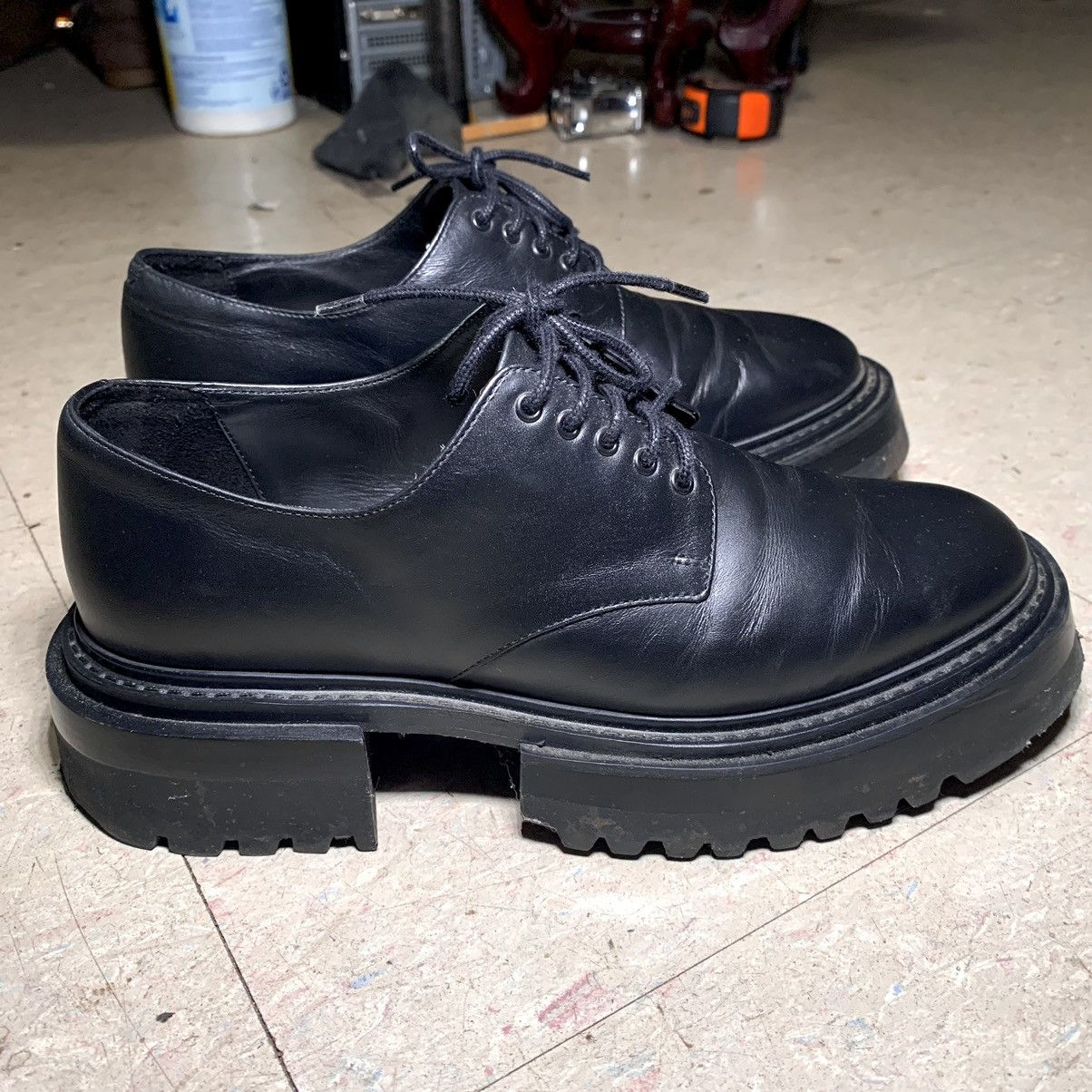 image of Cos Leather Derby Us 7 Eu 40 Shoes in Black, Men's