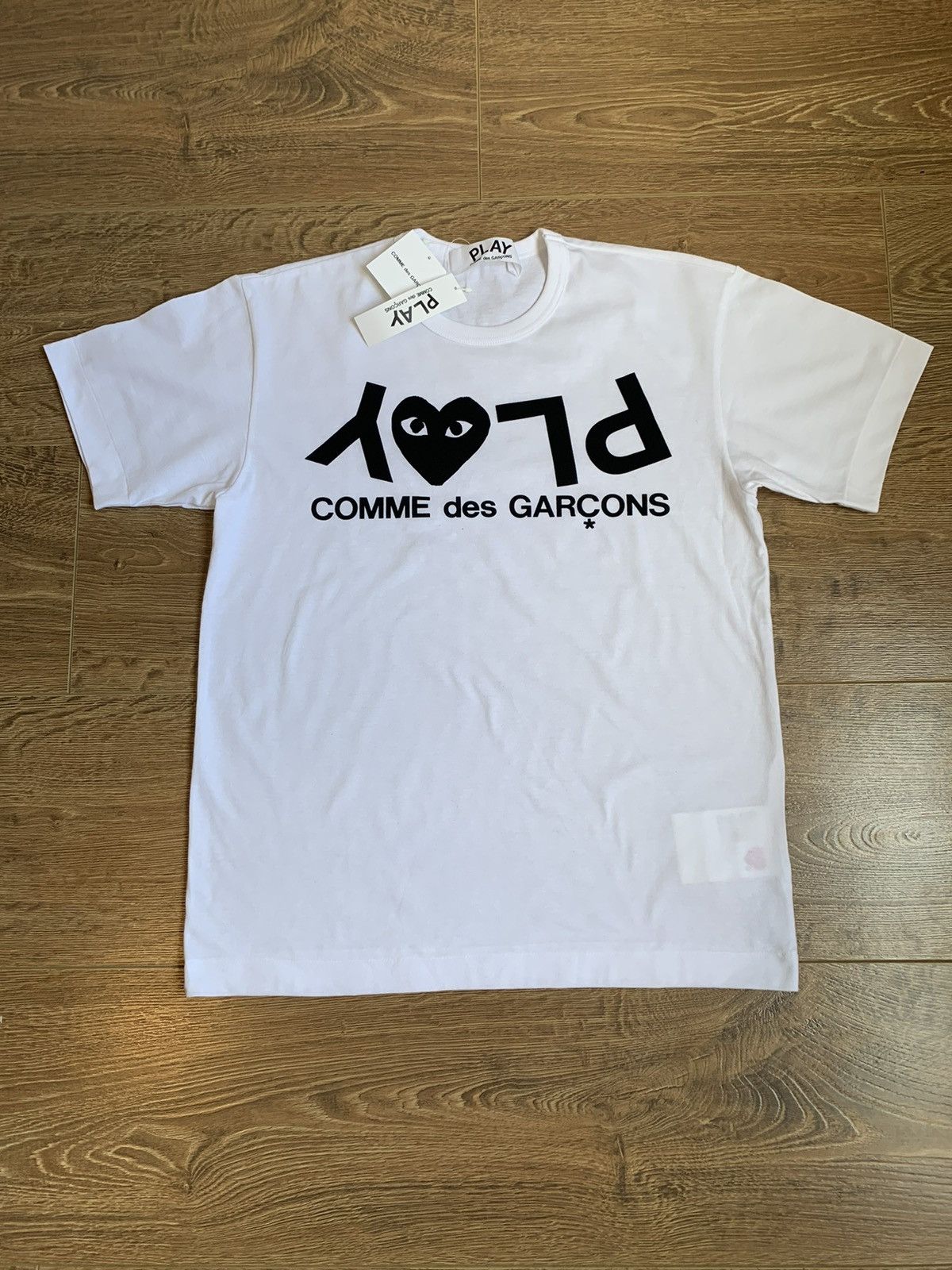 Comme des Garcons Play Inverted Text T-shirt Grey