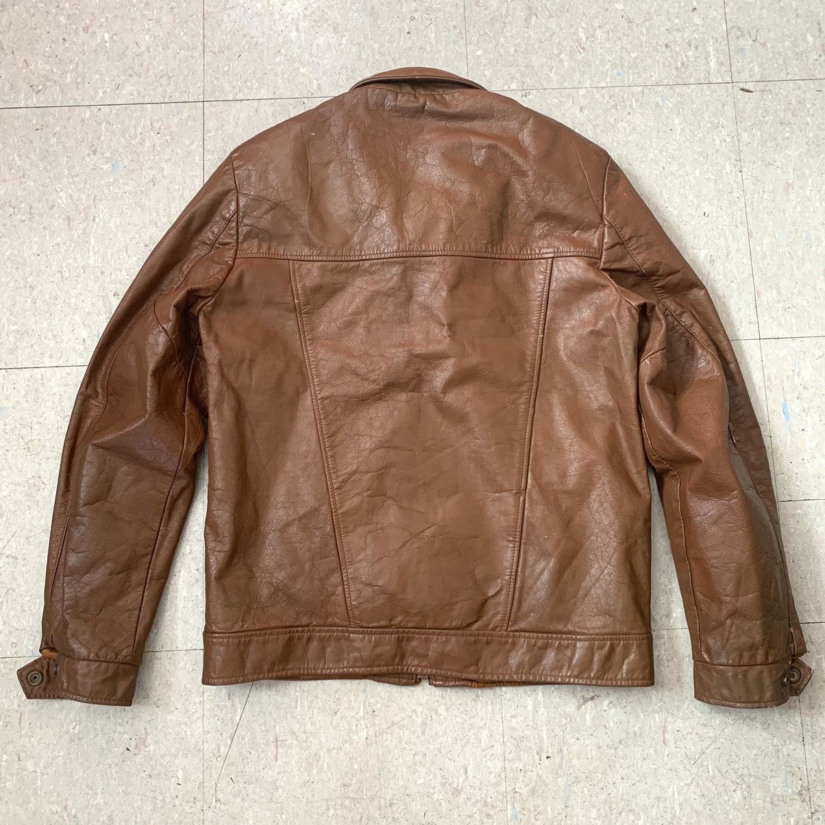 Vintage Vintage 70s 80s Brown Leather Jacket Made In USA Size US S / EU 44-46 / 1 - 5 Thumbnail
