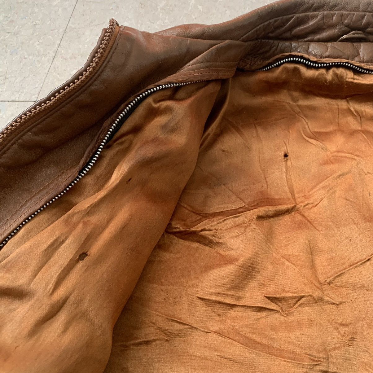 Vintage Vintage 70s 80s Brown Leather Jacket Made In USA Size US S / EU 44-46 / 1 - 10 Thumbnail