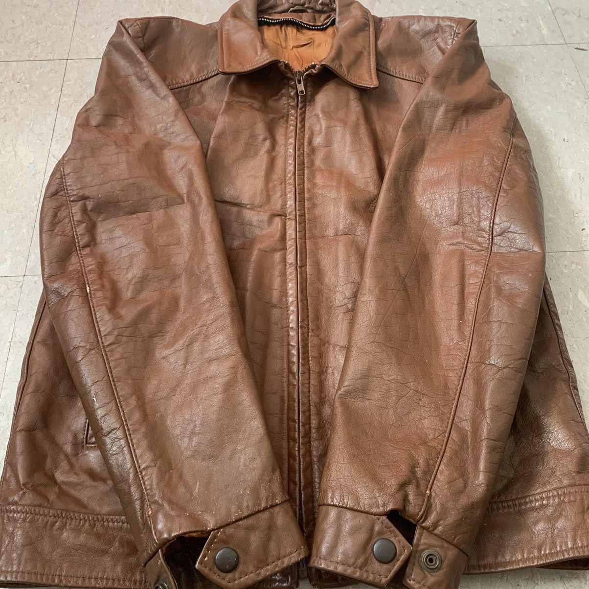 Vintage Vintage 70s 80s Brown Leather Jacket Made In USA Size US S / EU 44-46 / 1 - 4 Thumbnail