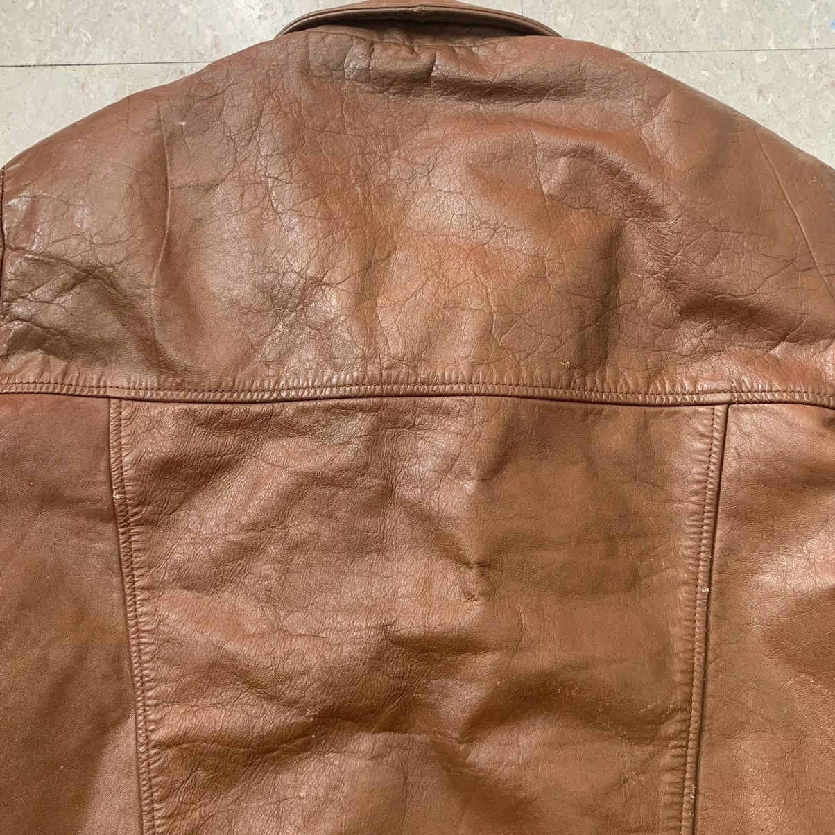 Vintage Vintage 70s 80s Brown Leather Jacket Made In USA Size US S / EU 44-46 / 1 - 6 Thumbnail