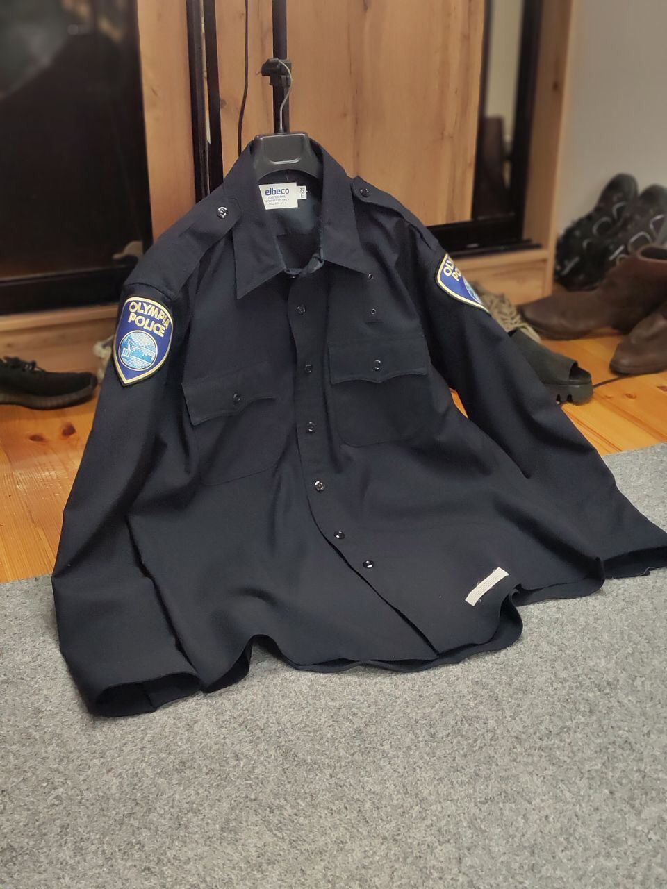 Vintage Vintage 70's Elbeco Olympia Police Uniform Button Zip Shirt Size US XL / EU 56 / 4 - 11 Thumbnail