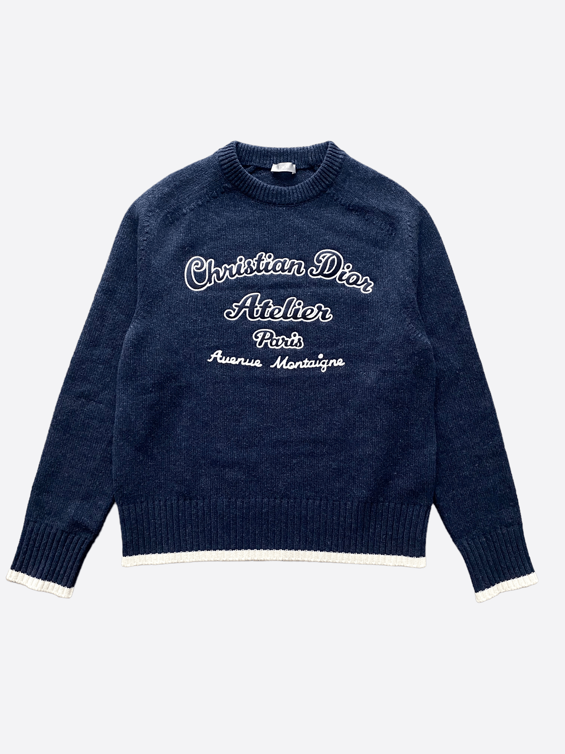 Dior Christian Dior Navy Atelier Wool Knitted Sweater Size US L / EU 52-54 / 3 - 1 Thumbnail