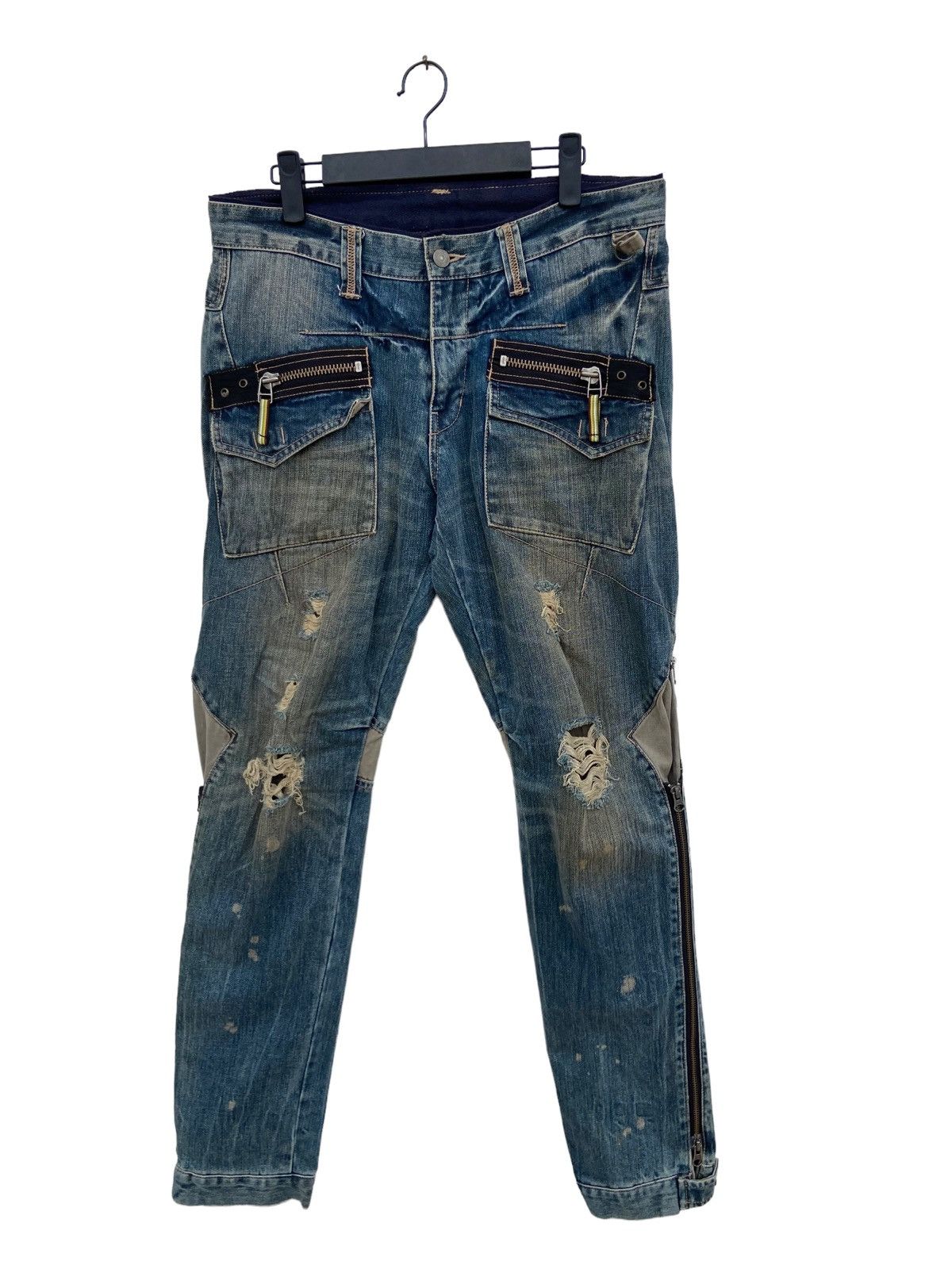 PPFM Rare!! PPFM Distressed Zipper Style Pant Size US 33 - 3 Thumbnail