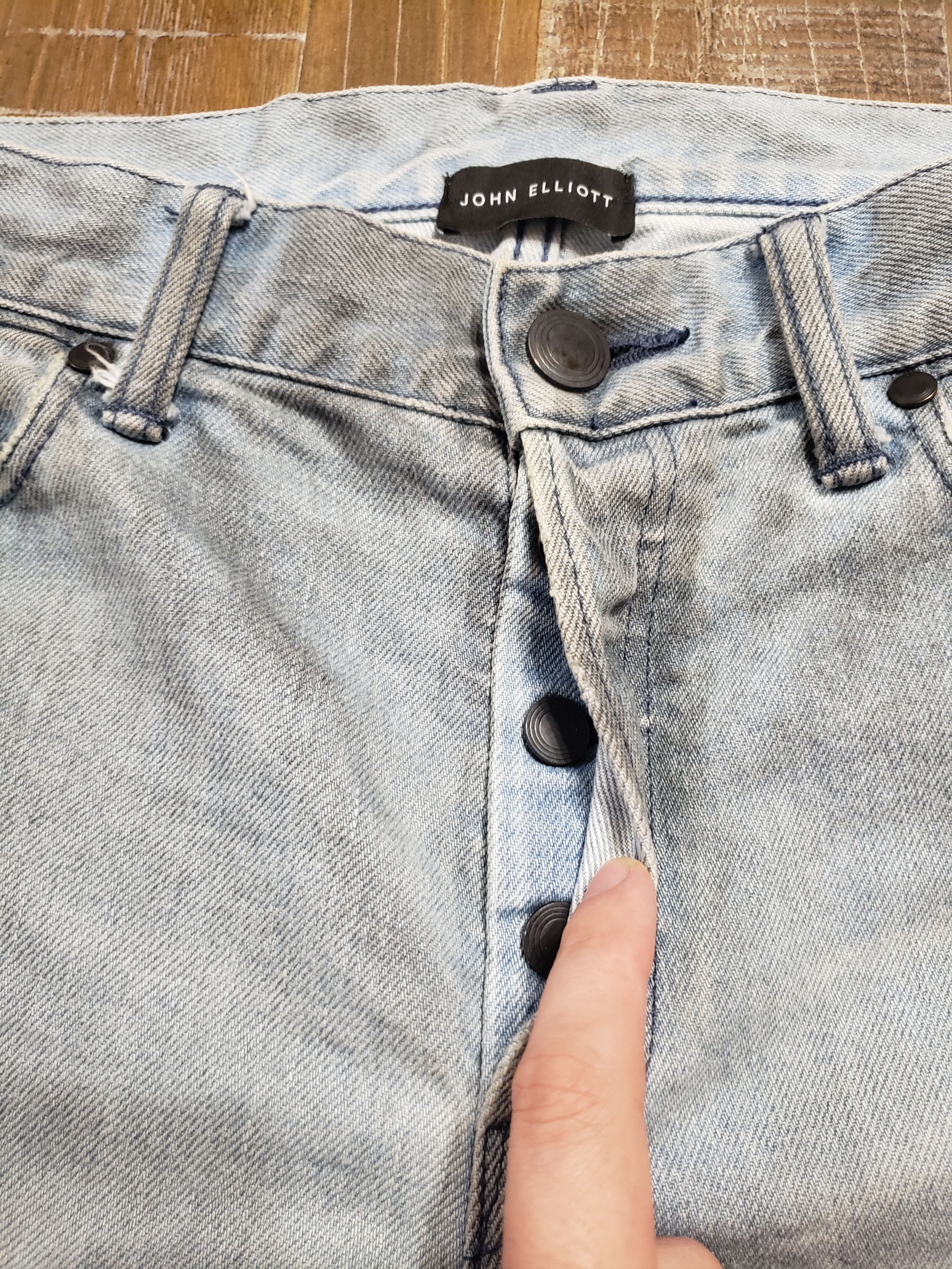 John Elliott John Elliott Distressed Ripped Wash Denim Jeans Size US 31 - 3 Thumbnail